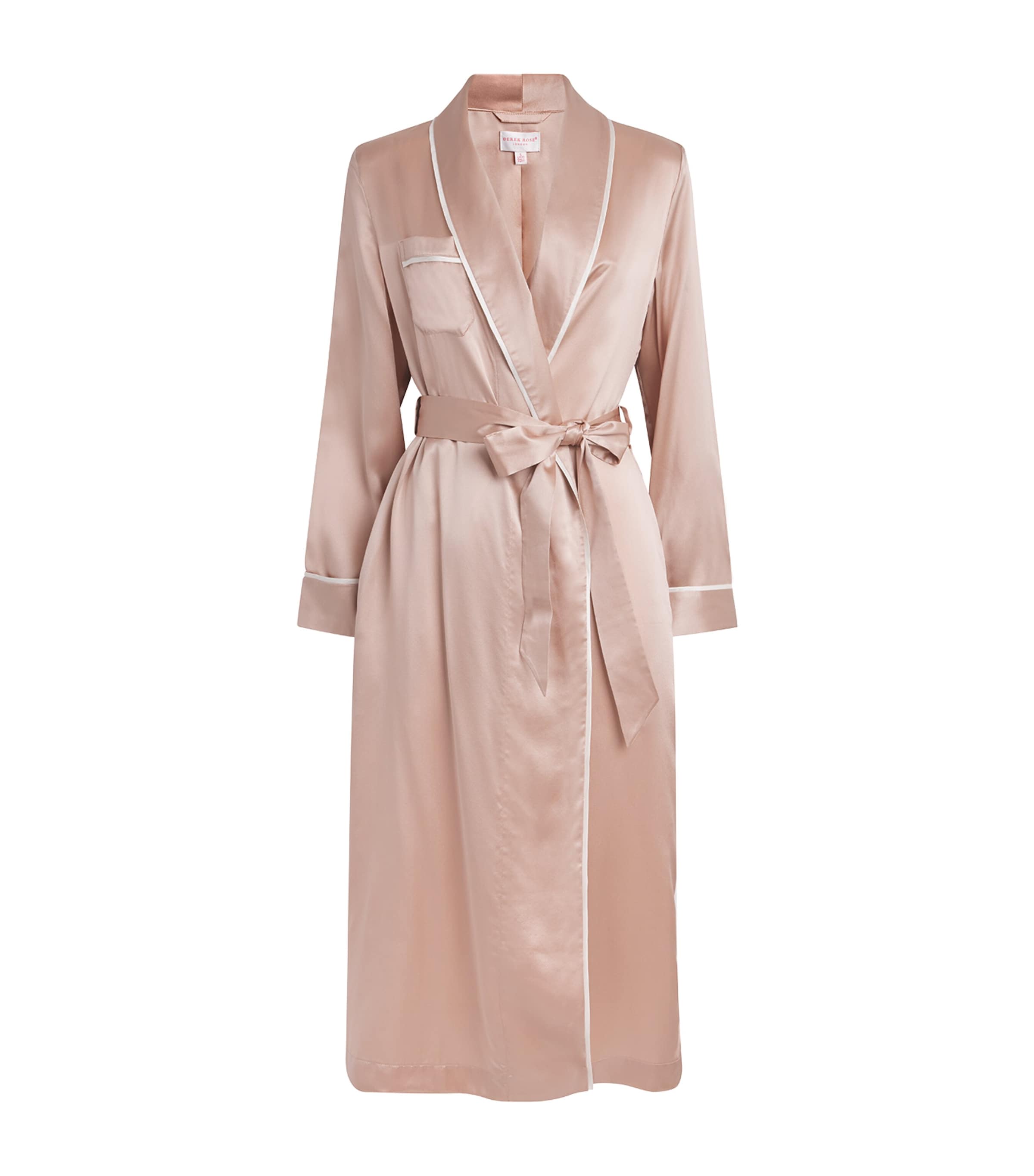 Derek Rose Womens Silk Bailey Robe Pink