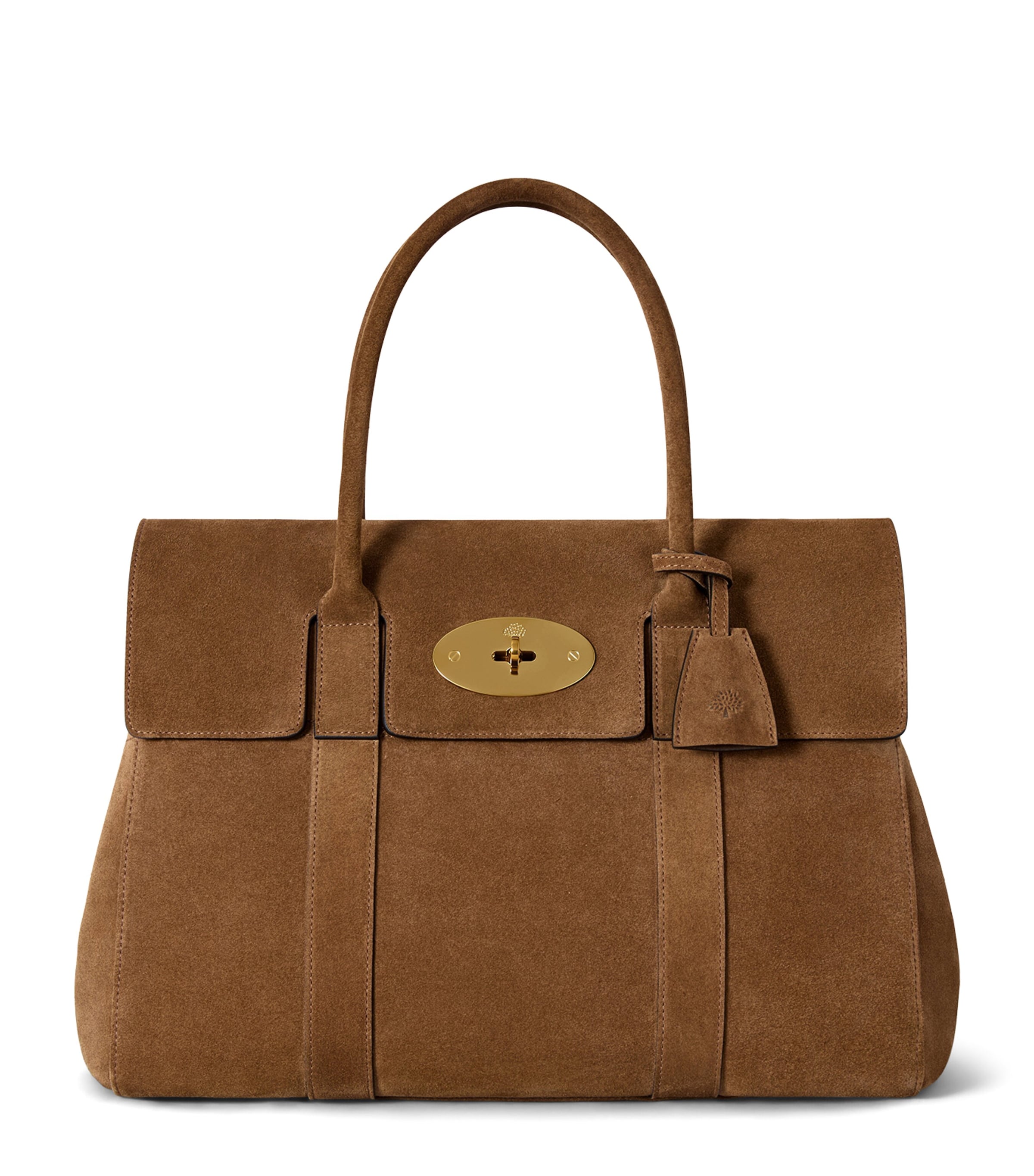 Mulberry Suede Bayswater Top-Handle Bag Vintage Oak