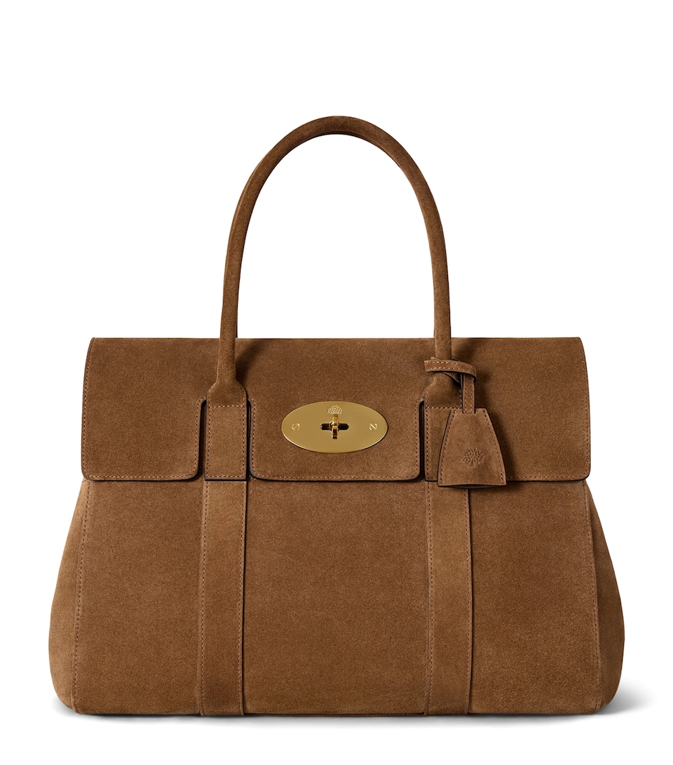 Mulberry Suede Bayswater Top-Handle Bag Vintage Oak