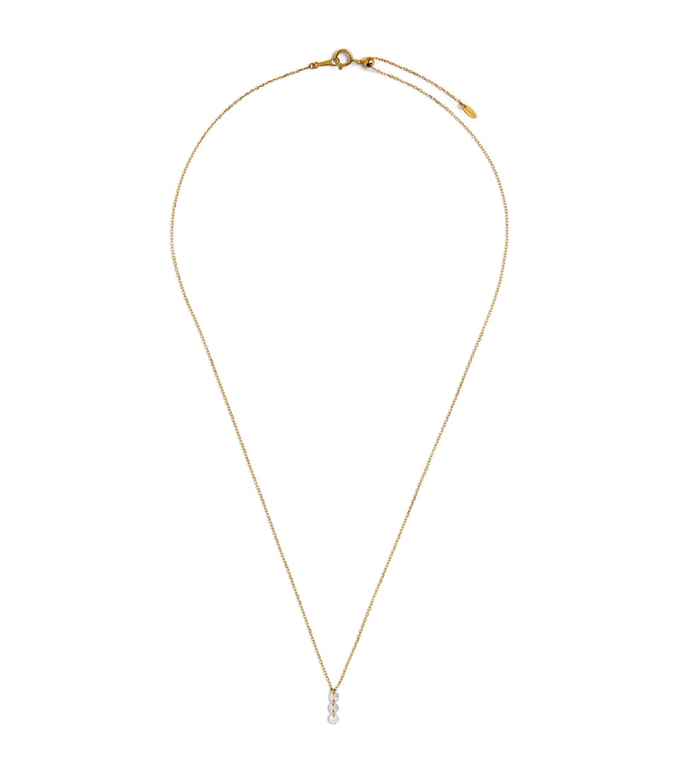 Persée Yellow Gold and Diamond 3-Stone Danaé Necklace Gold