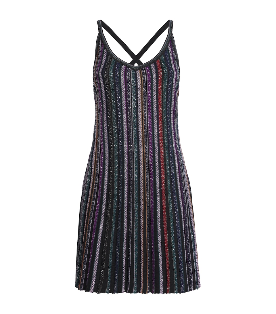 Metallic Stripe Mini Dress