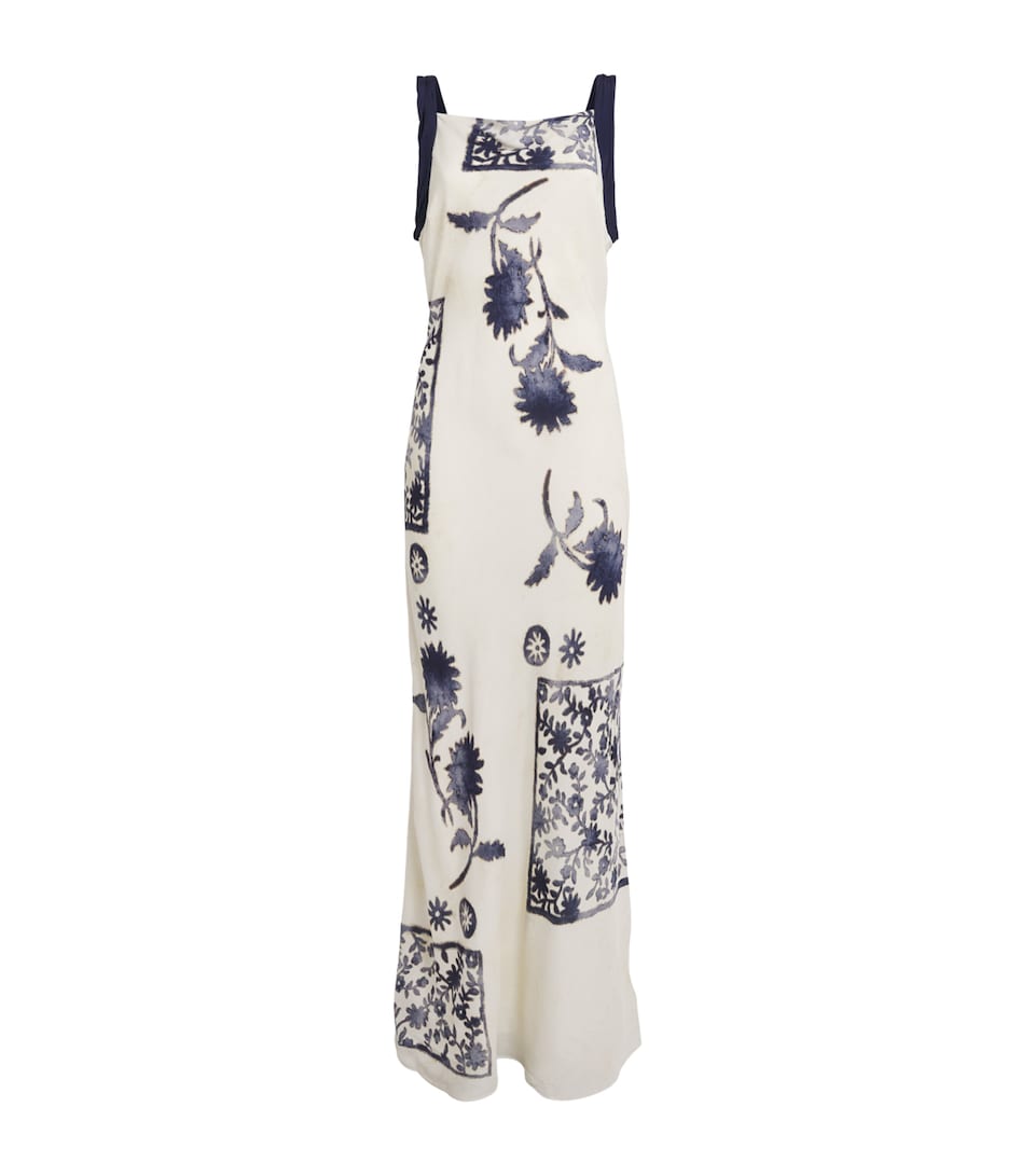 SIR. Womens Printed Philippa Maxi Dress Eira Midnight