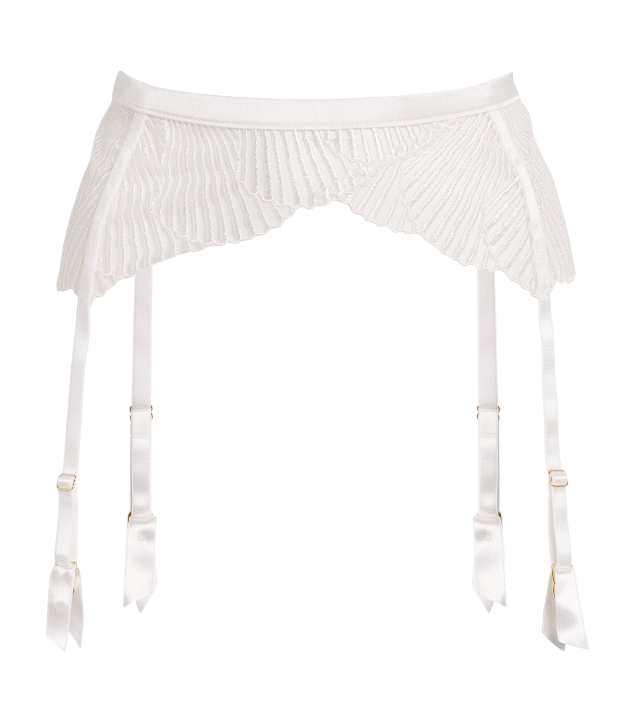 Coco De Mer Womens Stretch-Silk Lace Athena Suspenders Ivory