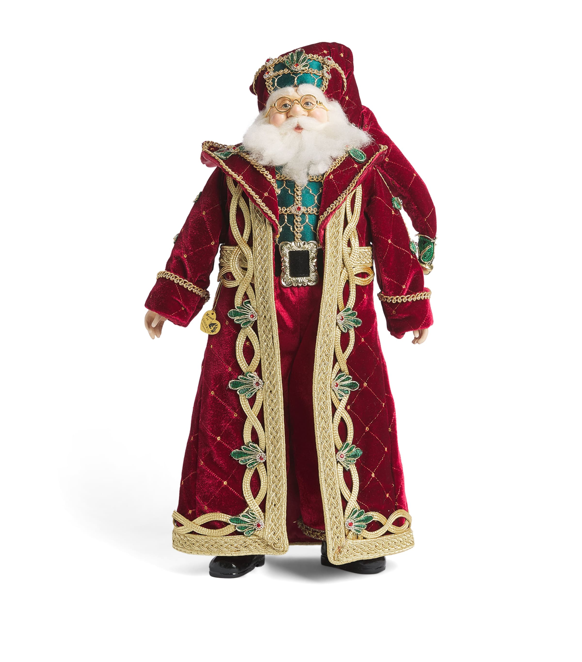 Harrods Father Christmas Doll Ornament Burgundy
