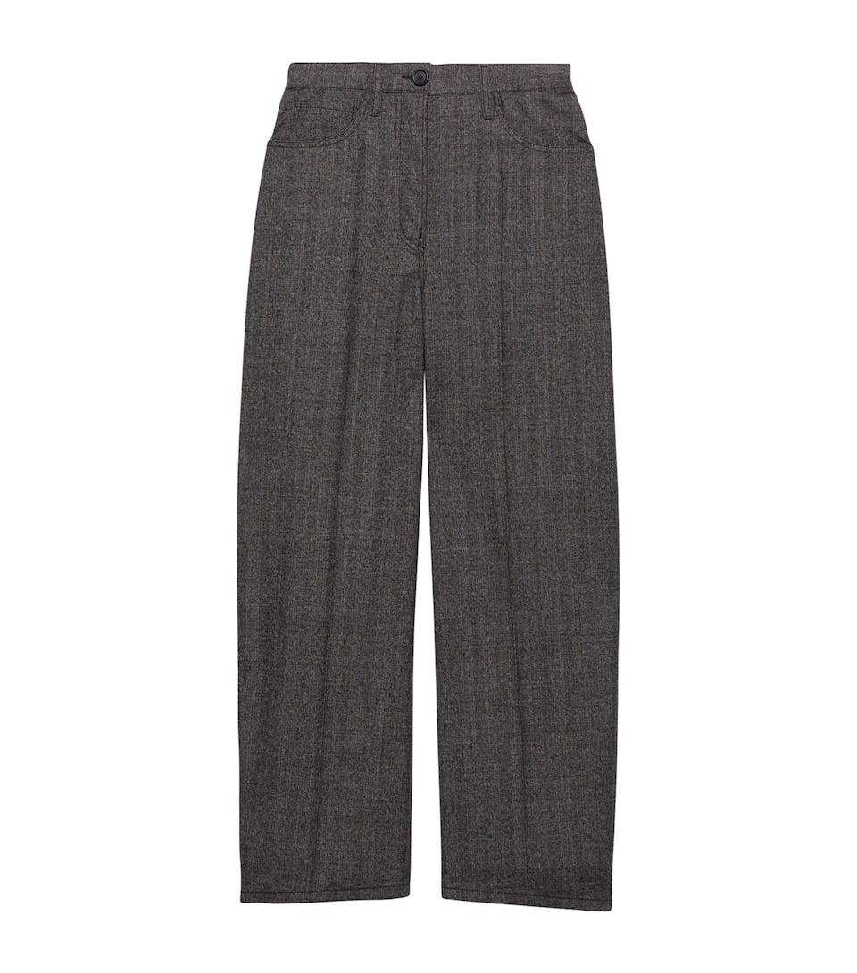 Prada Womens Moulin Wool Trousers Black