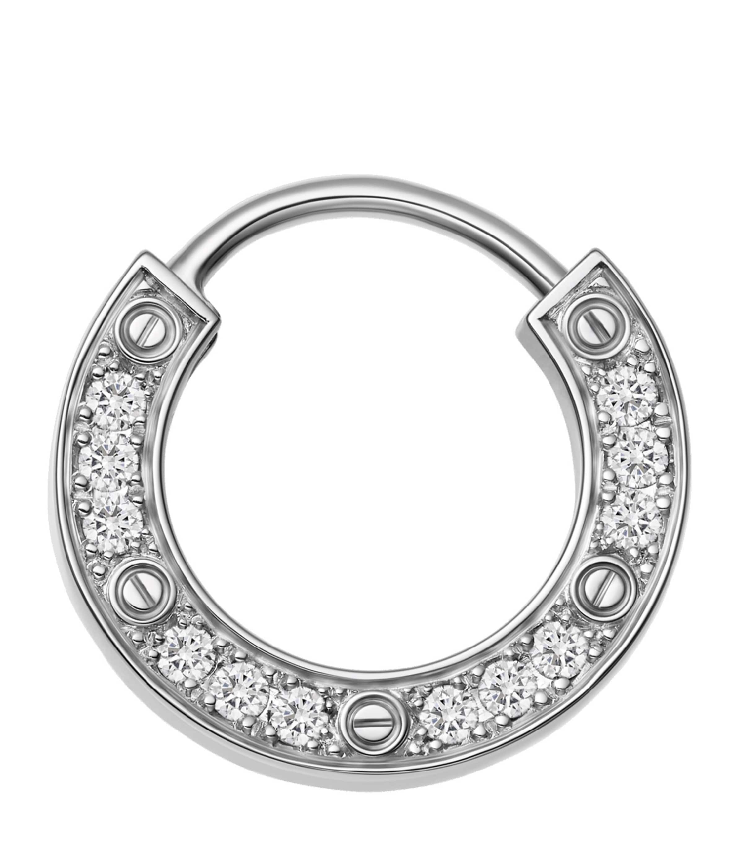 Cartier White Gold and Diamond LOVE Single Hoop Earring White Gold
