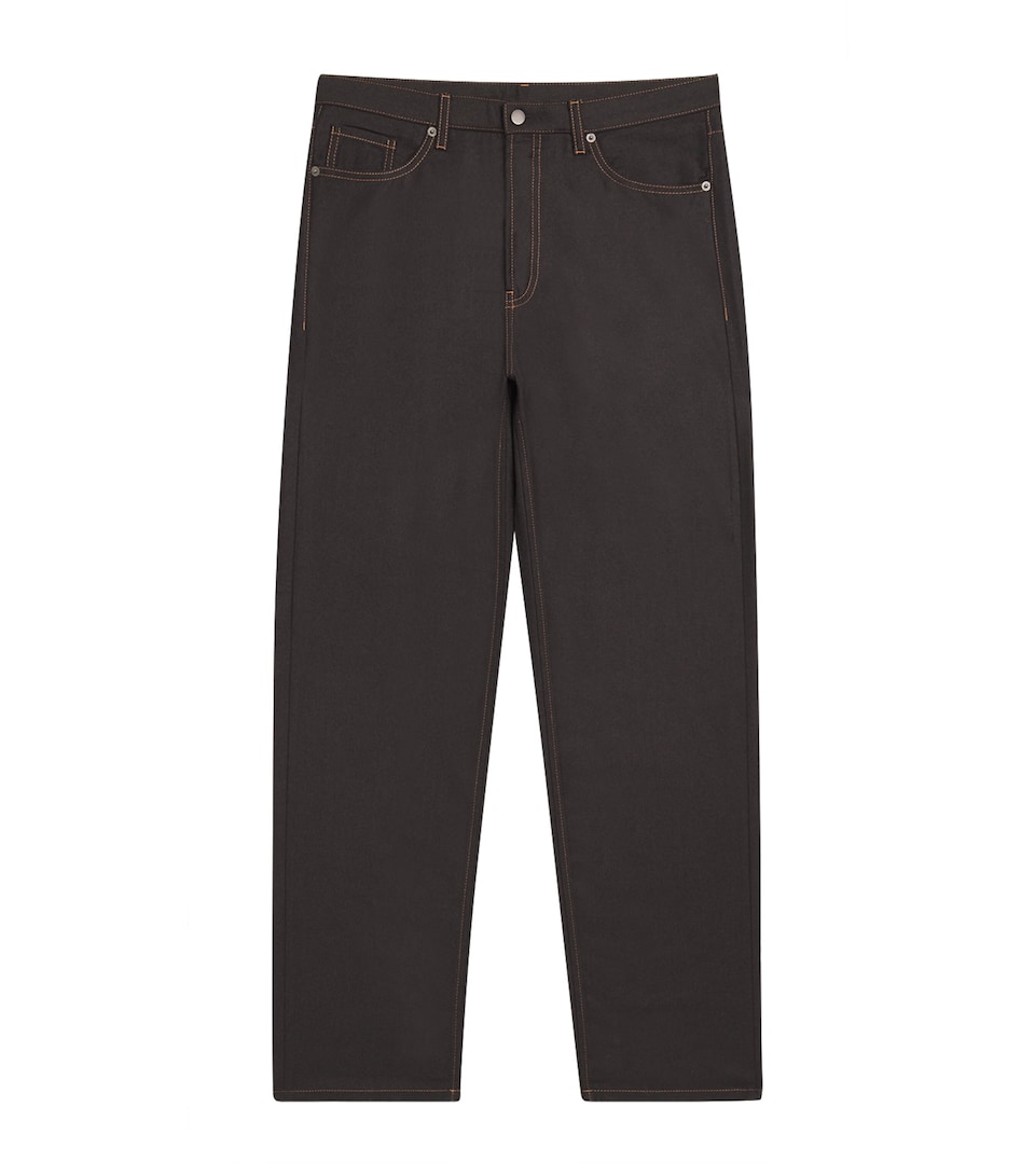 Virgin Wool Denim-Effect Trousers
