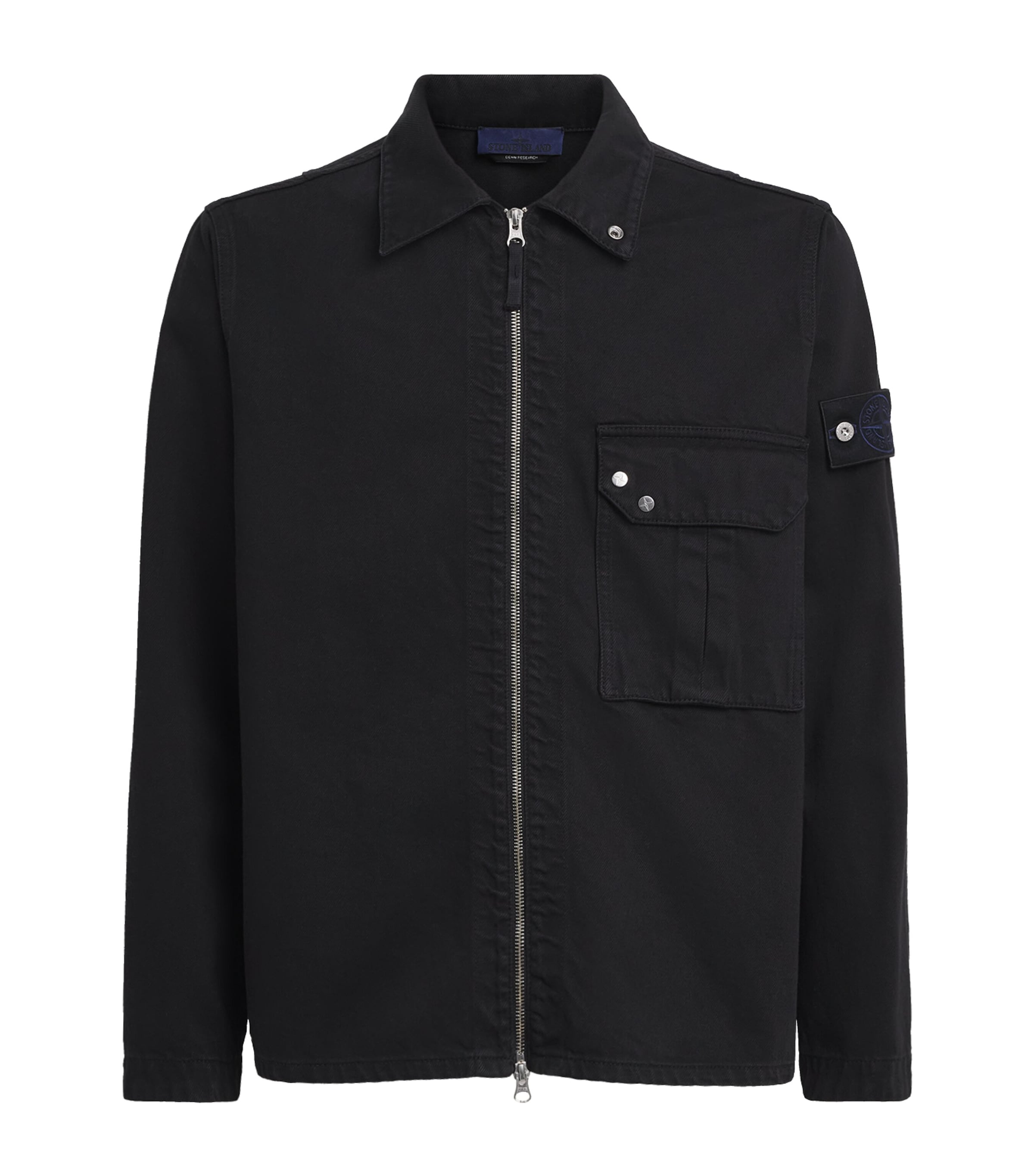 Stone Island Mens Zip-Up Denim Overshirt