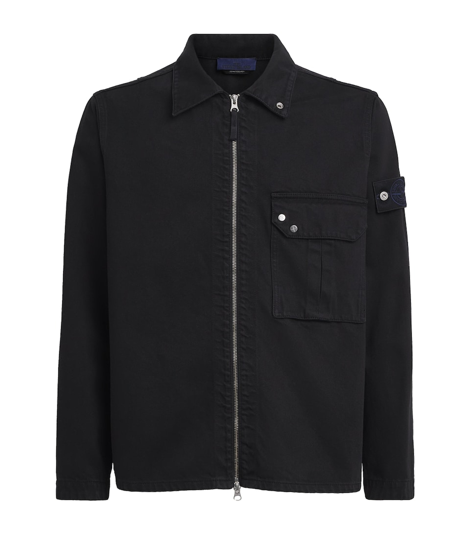 Stone Island Mens Zip-Up Denim Overshirt