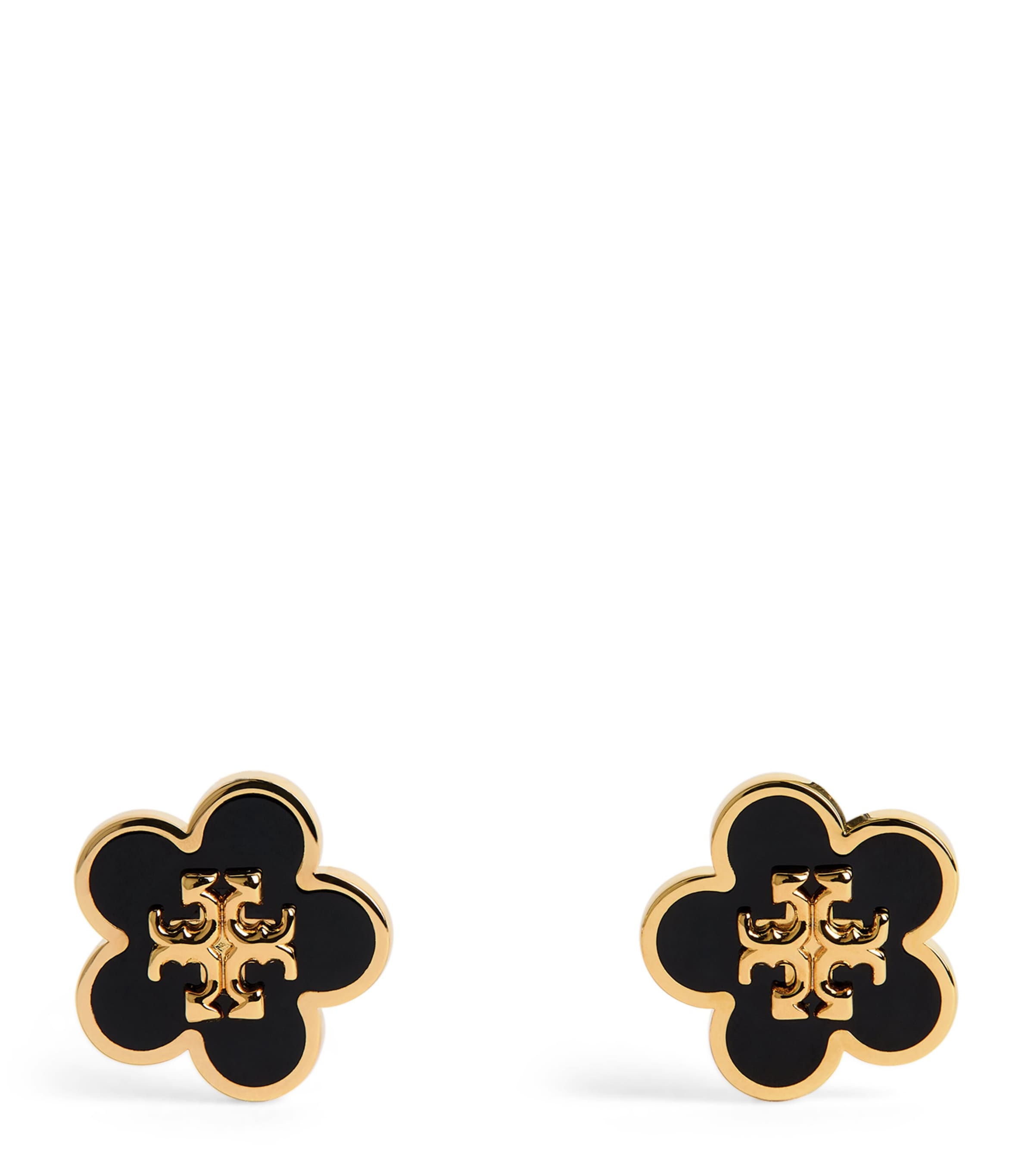 Tory Burch Enamel Kira Stud Earrings Tory Gold / Blck