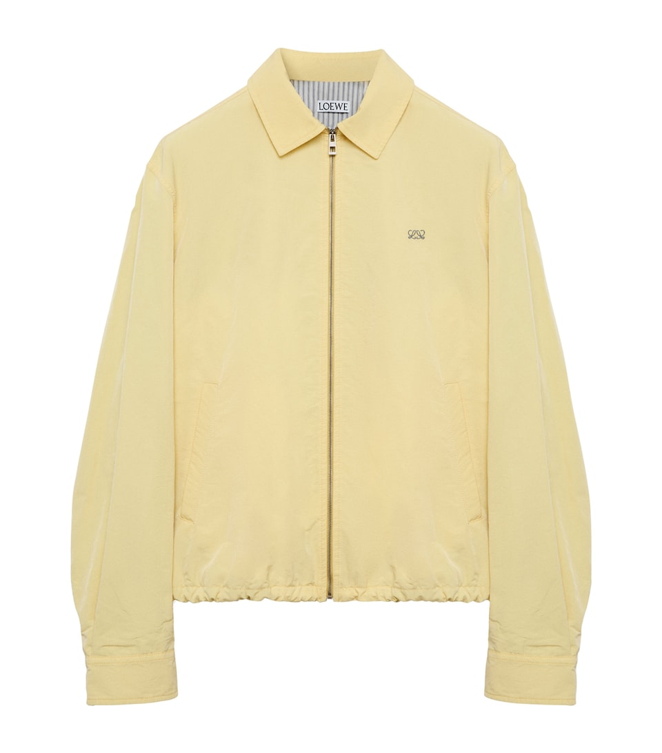 LOEWE Mens Canvas Zip-Up Jacket Light Yellow