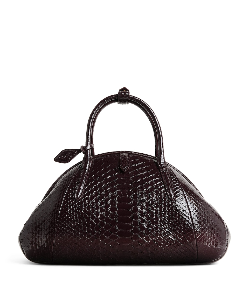 Alaïa Small Snakeskin Purse Top-Handle Bag Bordeaux