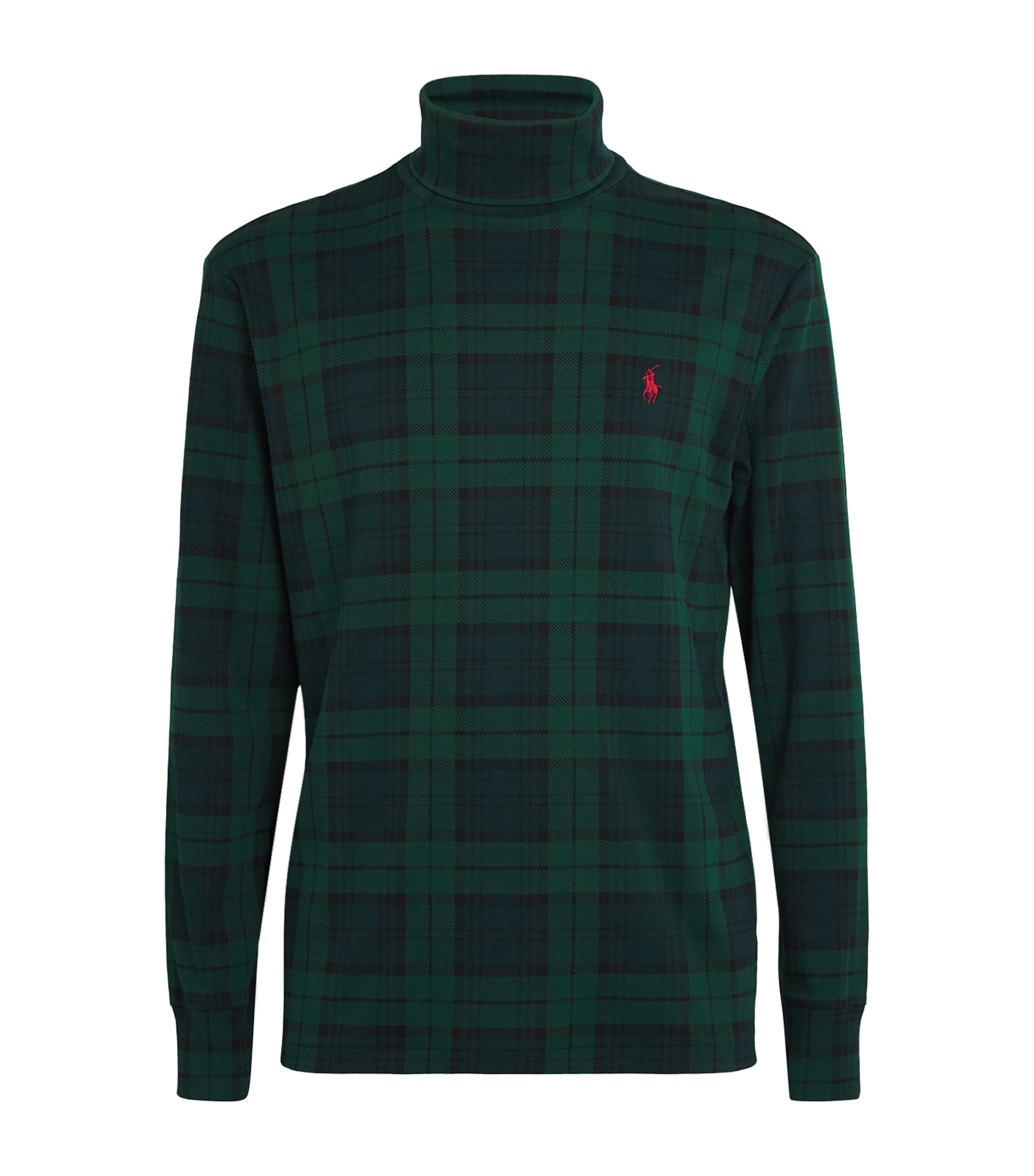 Cotton Plaid Rollneck Top