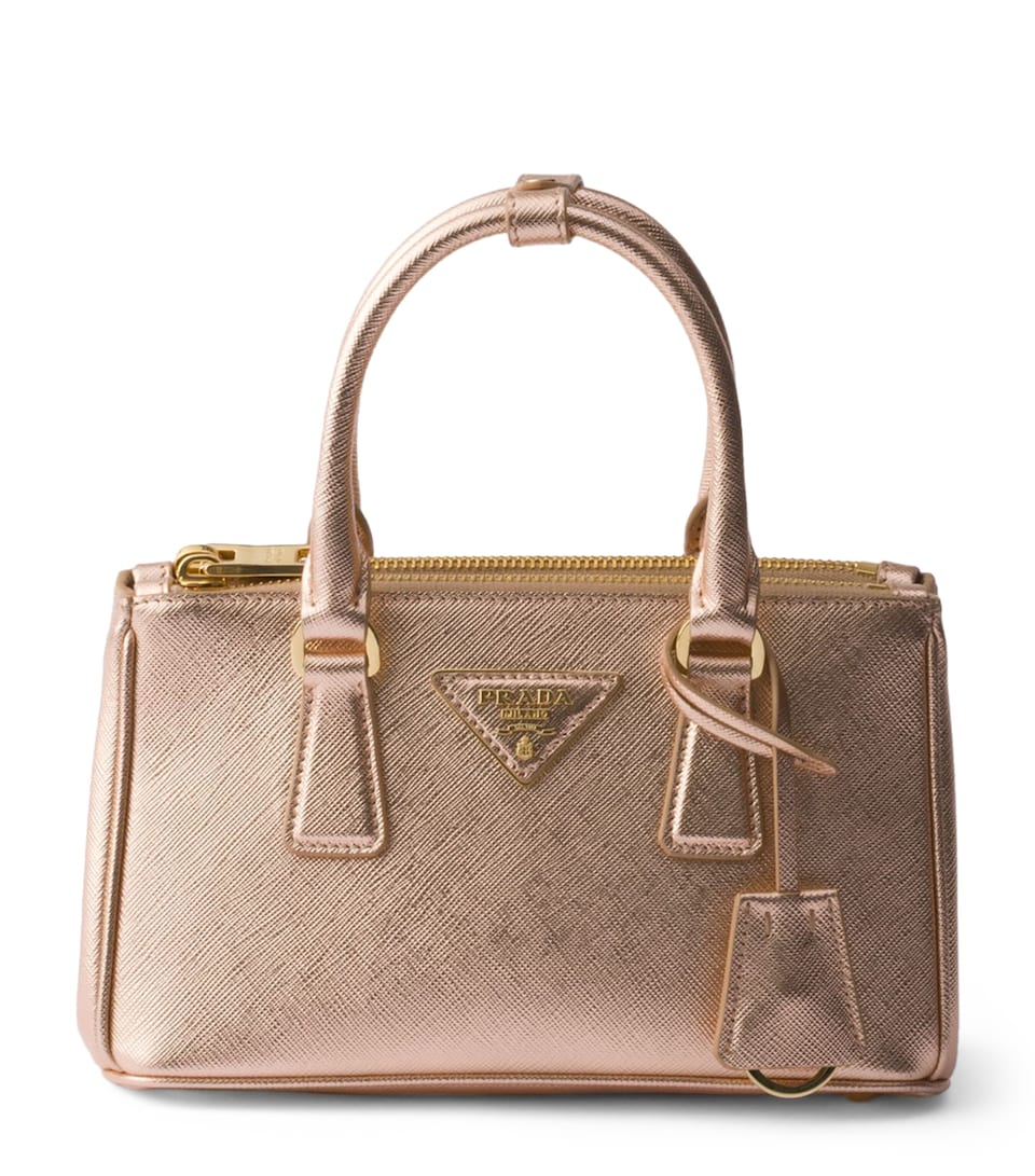 Prada Mini Saffiano Leather Galleria Top-Handle Bag Powder