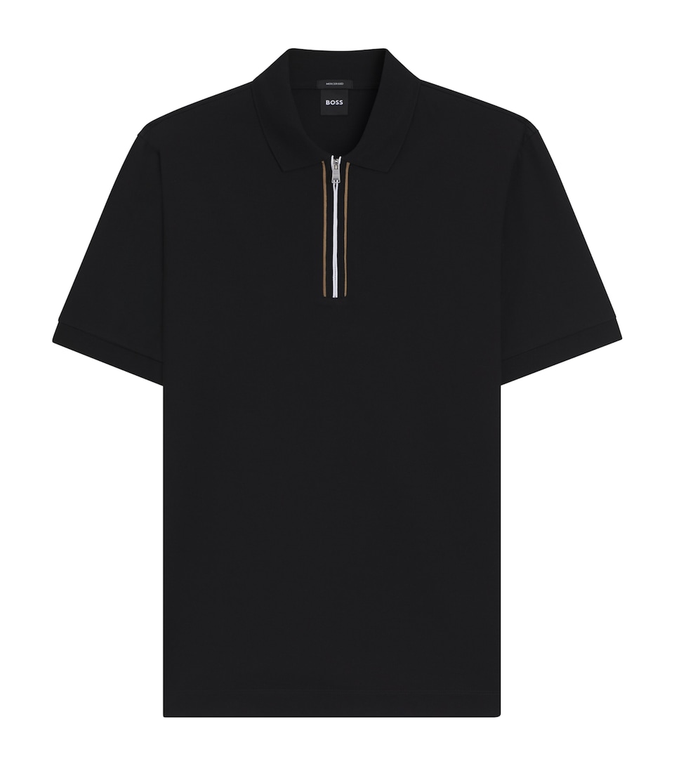 Mercerised Cotton Zip Polo Shirt
