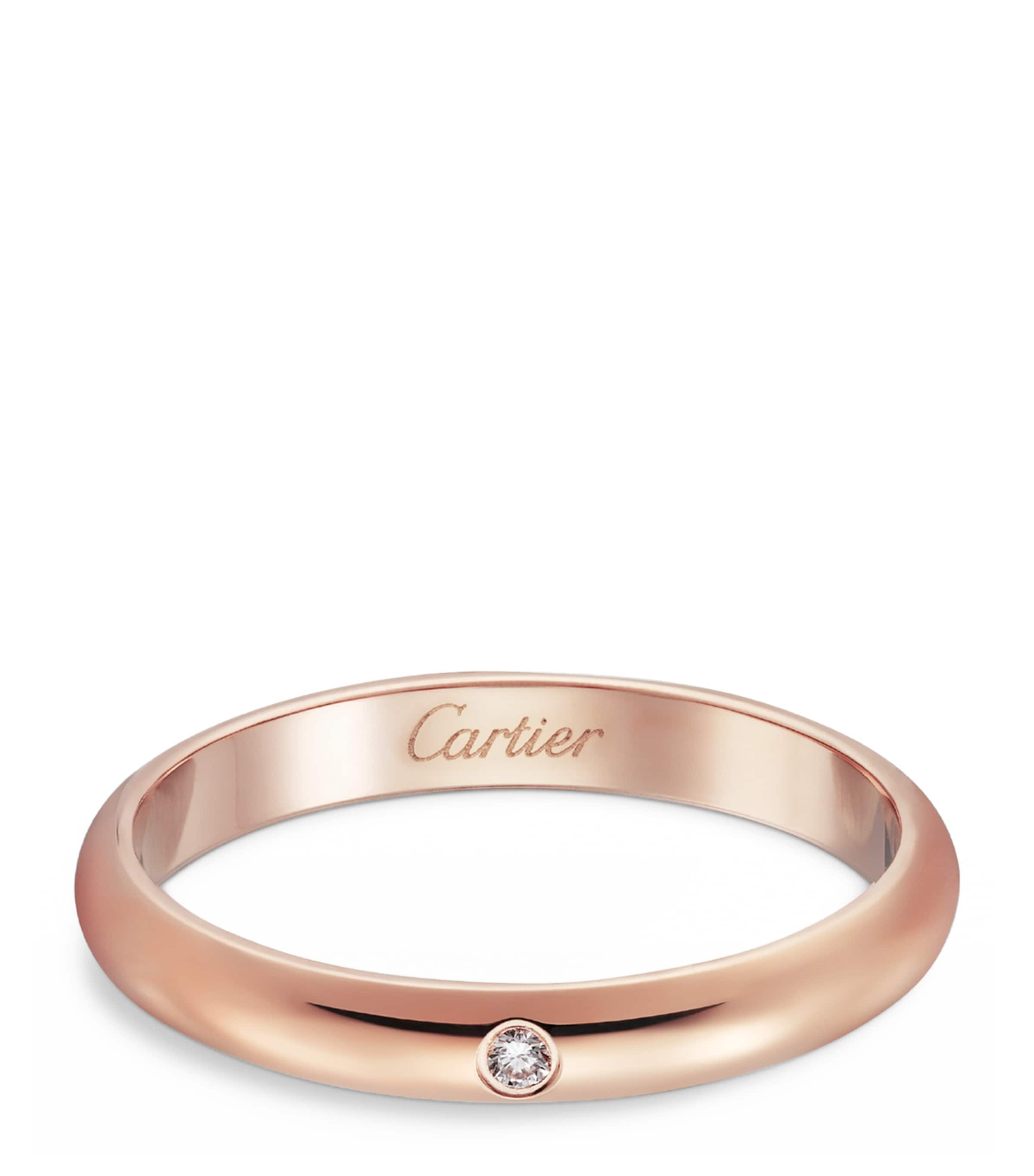 Cartier Rose Gold and Diamond 1895 Wedding Band (3mm) Rose Gold