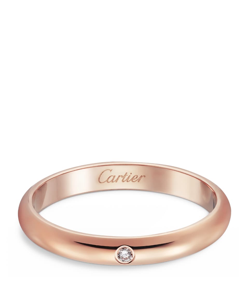 Cartier Rose Gold and Diamond 1895 Wedding Band (3mm) Rose Gold