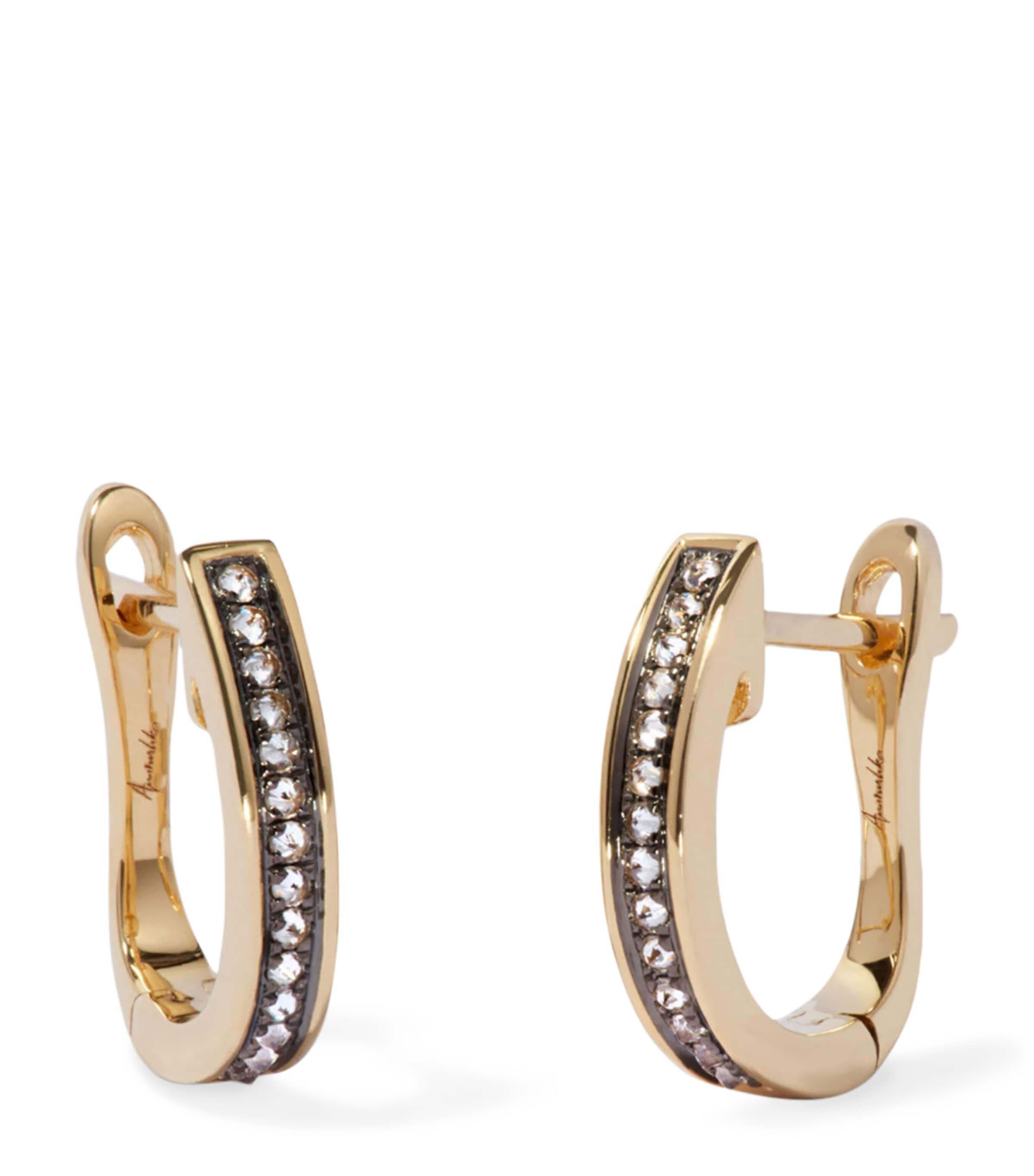 Yellow Gold and Diamond Eclipse Porcupine Hoop Earrings