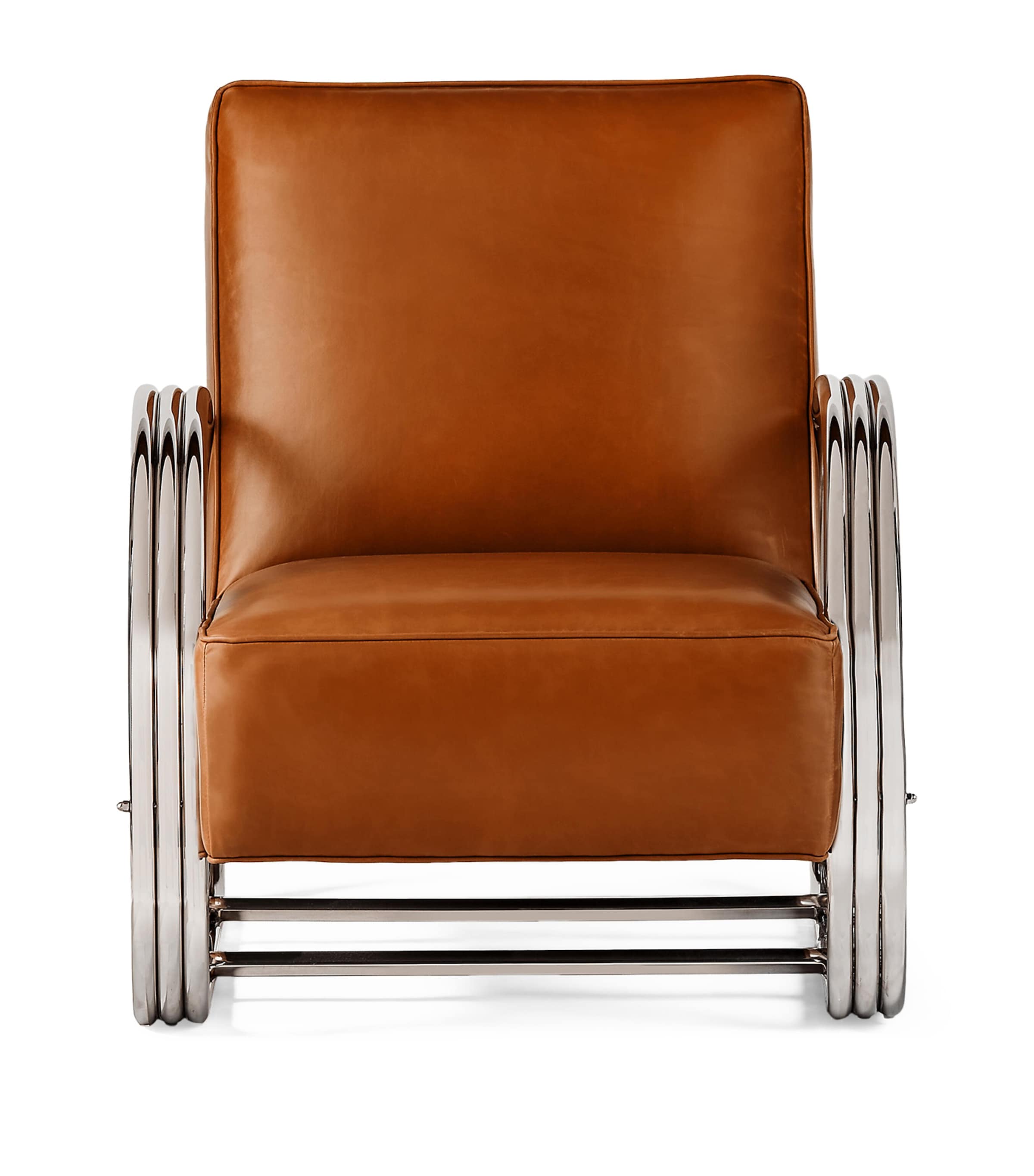 Stainless Steel and Leather Hudson Street Lounge Chair