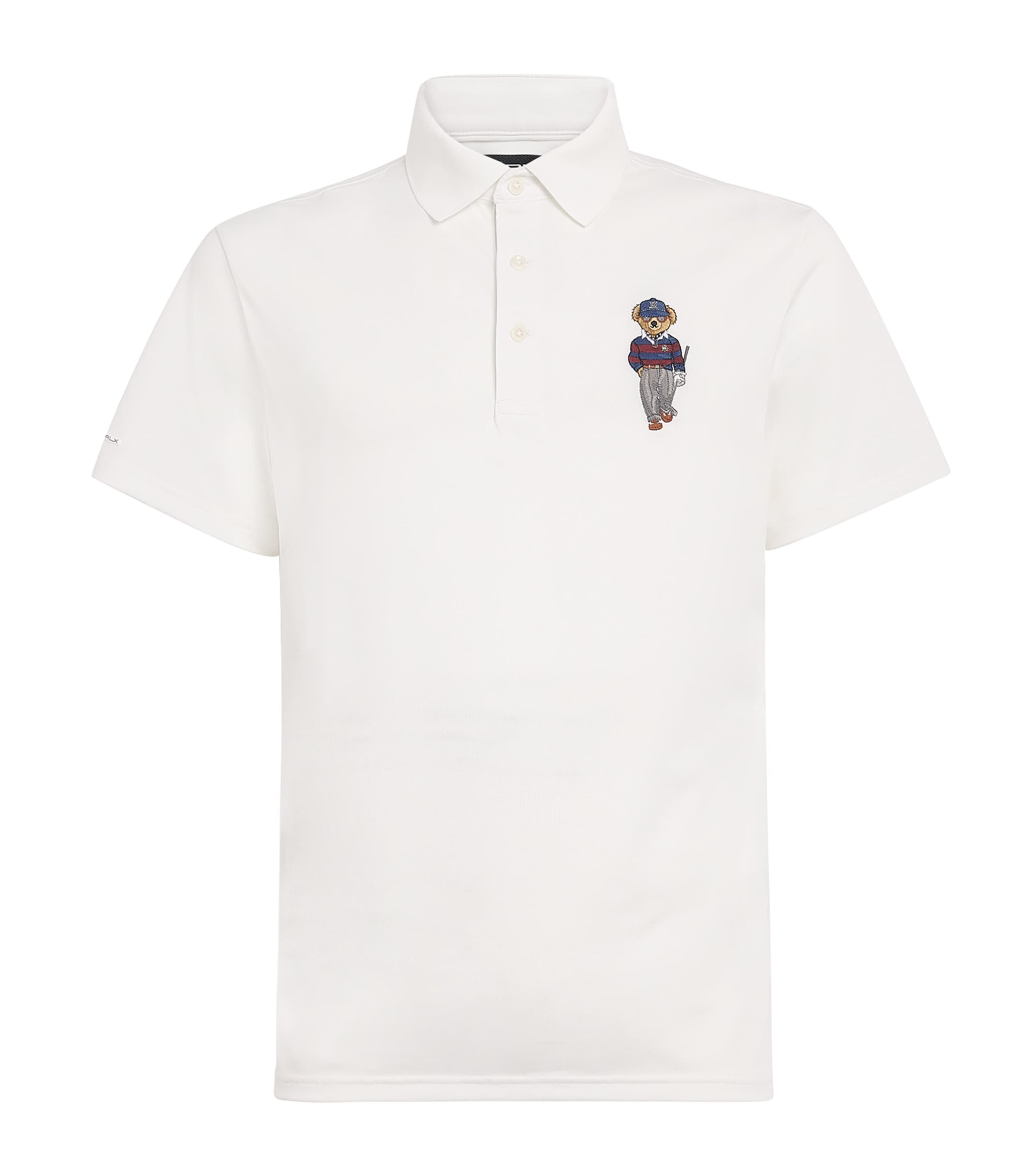 RLX Ralph Lauren Mens Stretch Piqué Tailored-Fit Polo Shirt Ceramic White