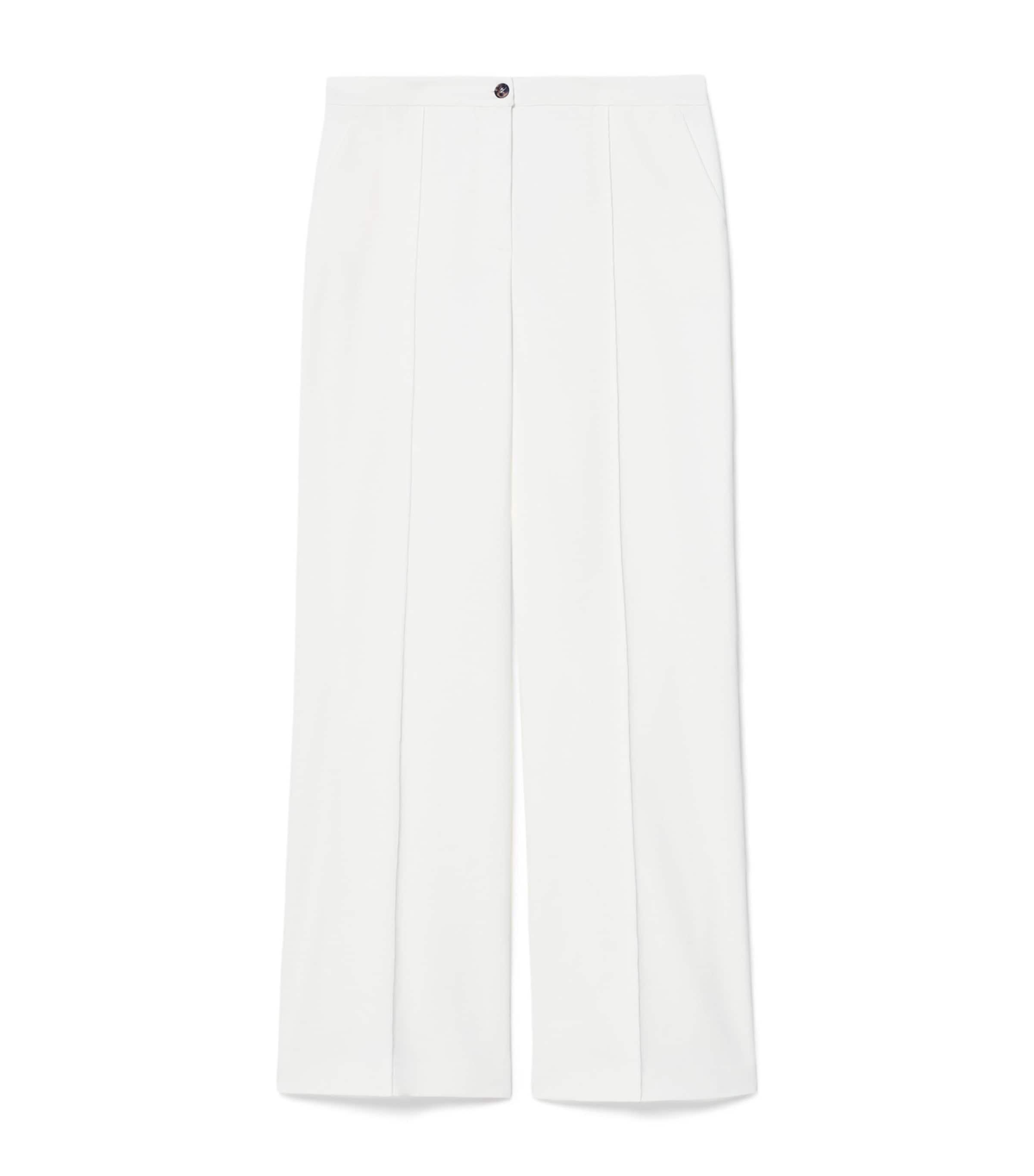 Marina Rinaldi Womens Cotton-Blend Tailored Trousers White