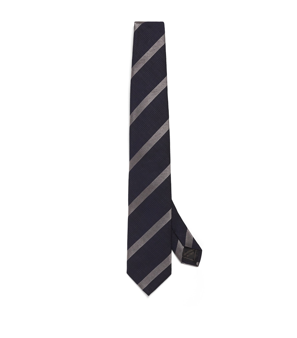 Silk-Cotton Stripe Tie