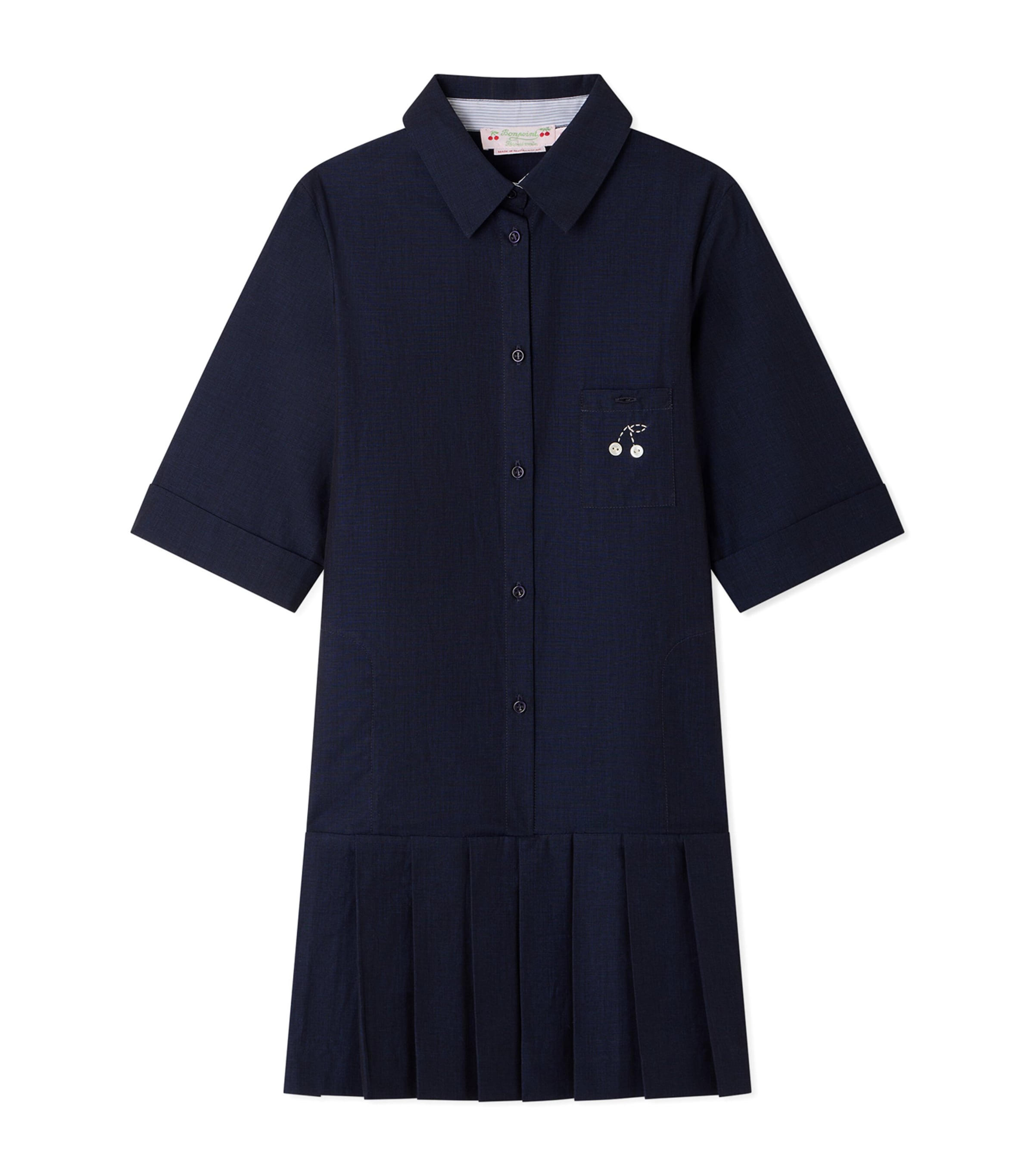 Bonpoint Cotton Maribelle Shirt Dress Marine