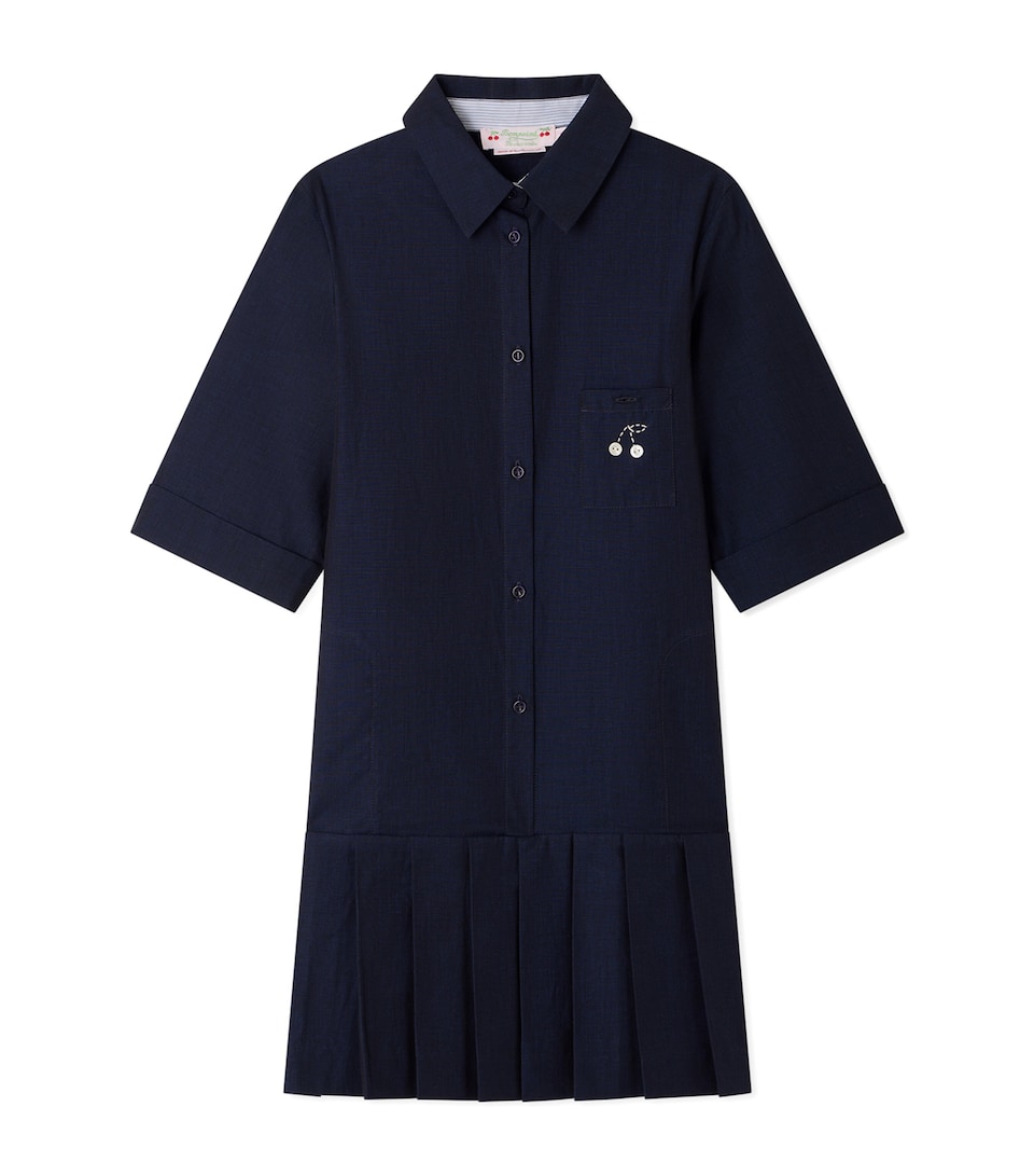 Bonpoint Cotton Maribelle Shirt Dress Marine