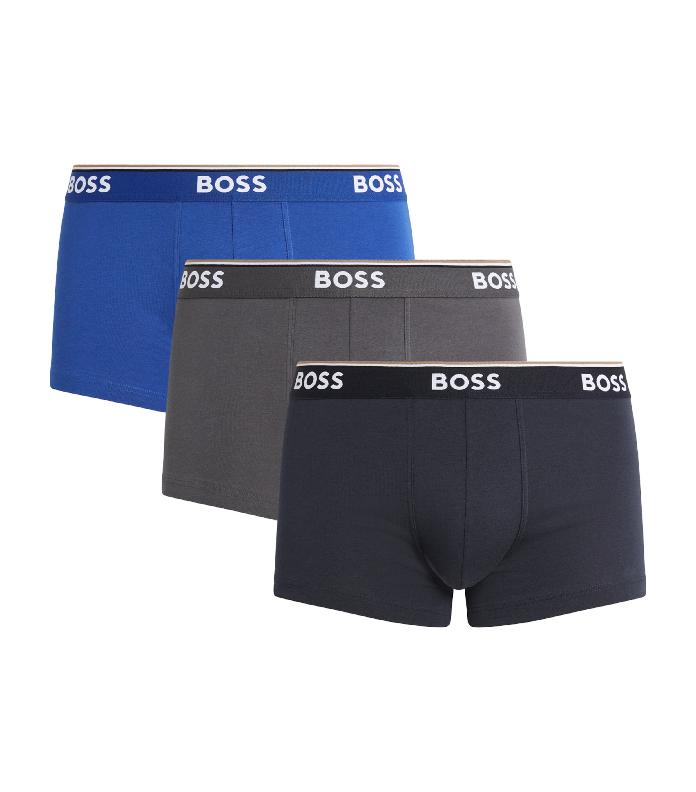 BOSS Mens Stretch-Cotton Power Trunks (Pack of 3) Multi