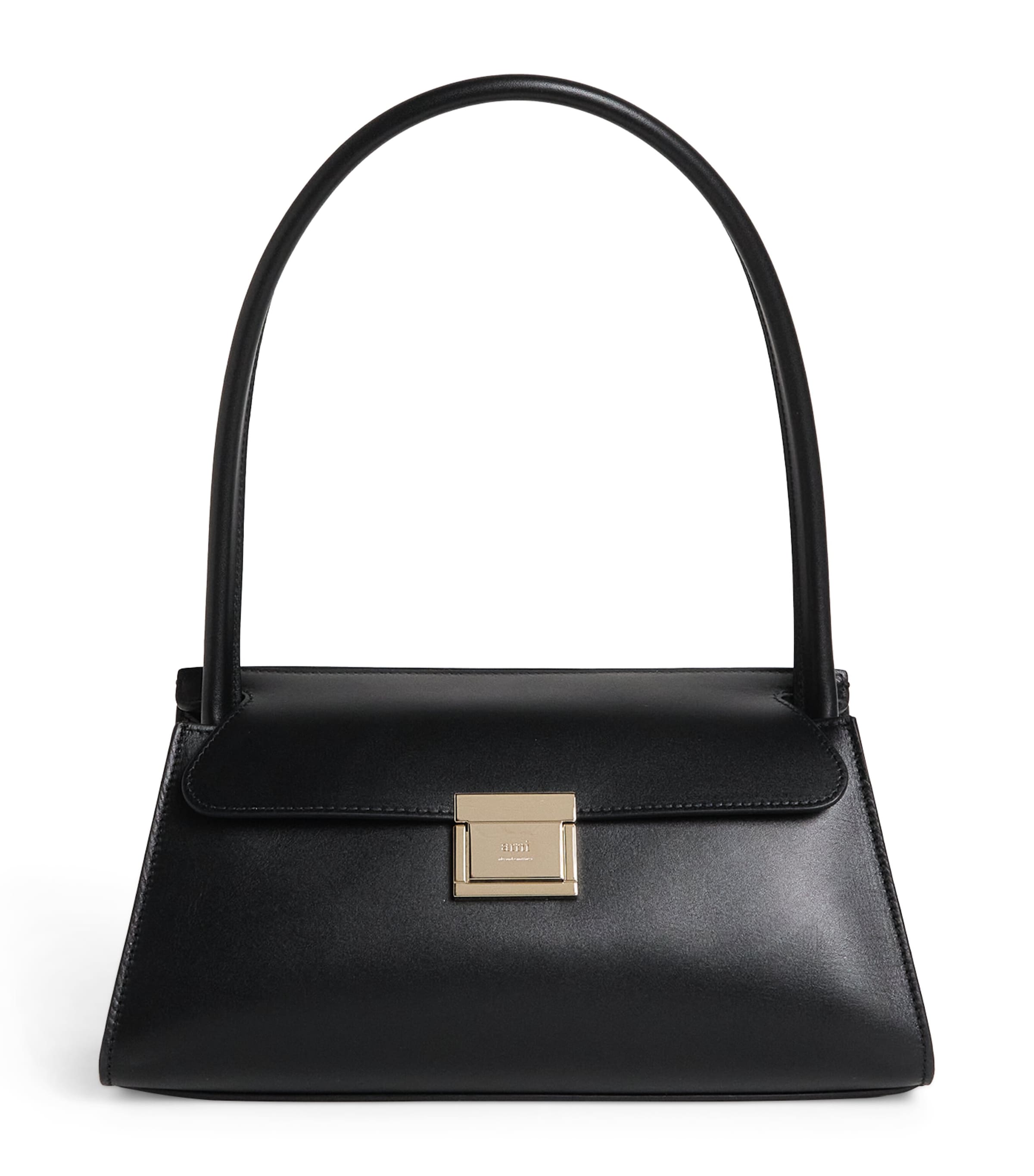 AMI Paris Small Leather Mimi Shoulder Bag Noir