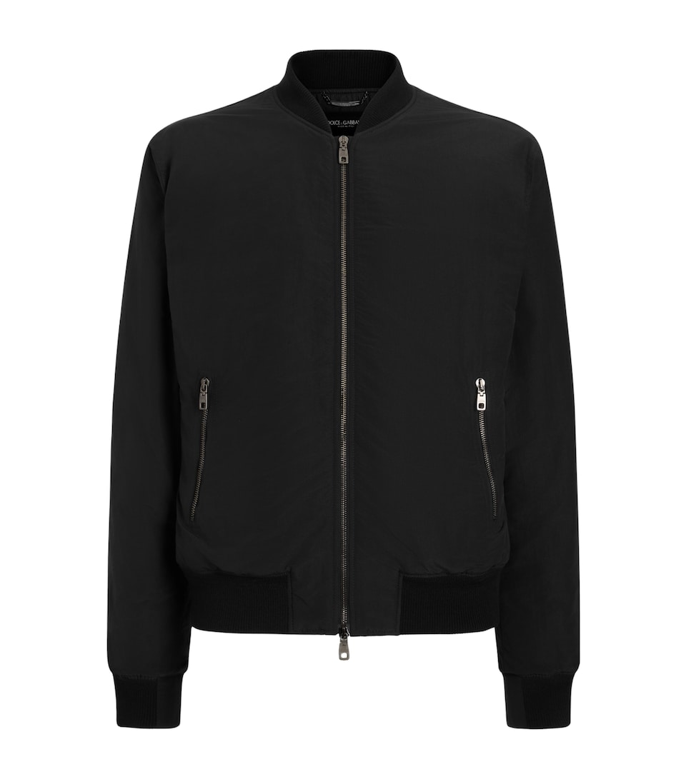 Dolce&Gabbana Mens Canvas Bomber Jacket Black