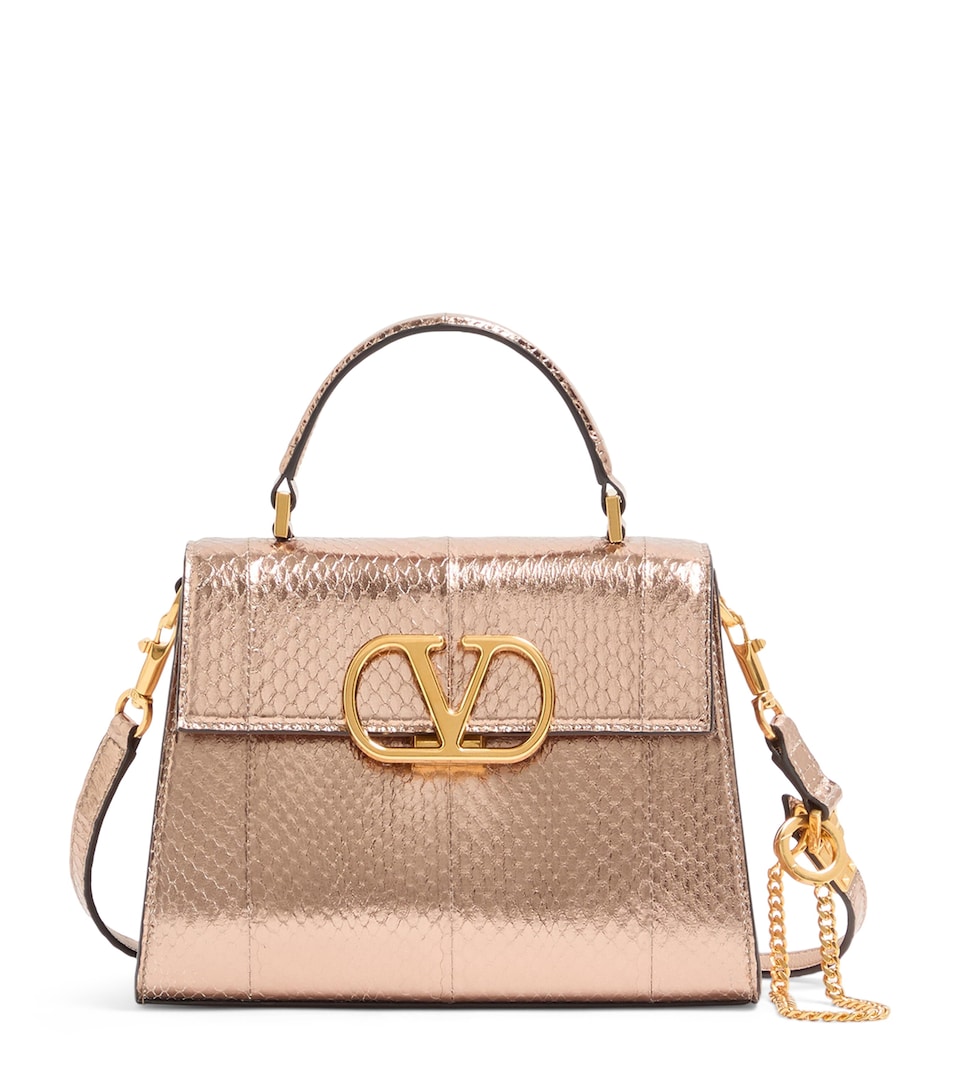 Valentino Garavani Small Snakeskin VSLING Top-Handle Bag
