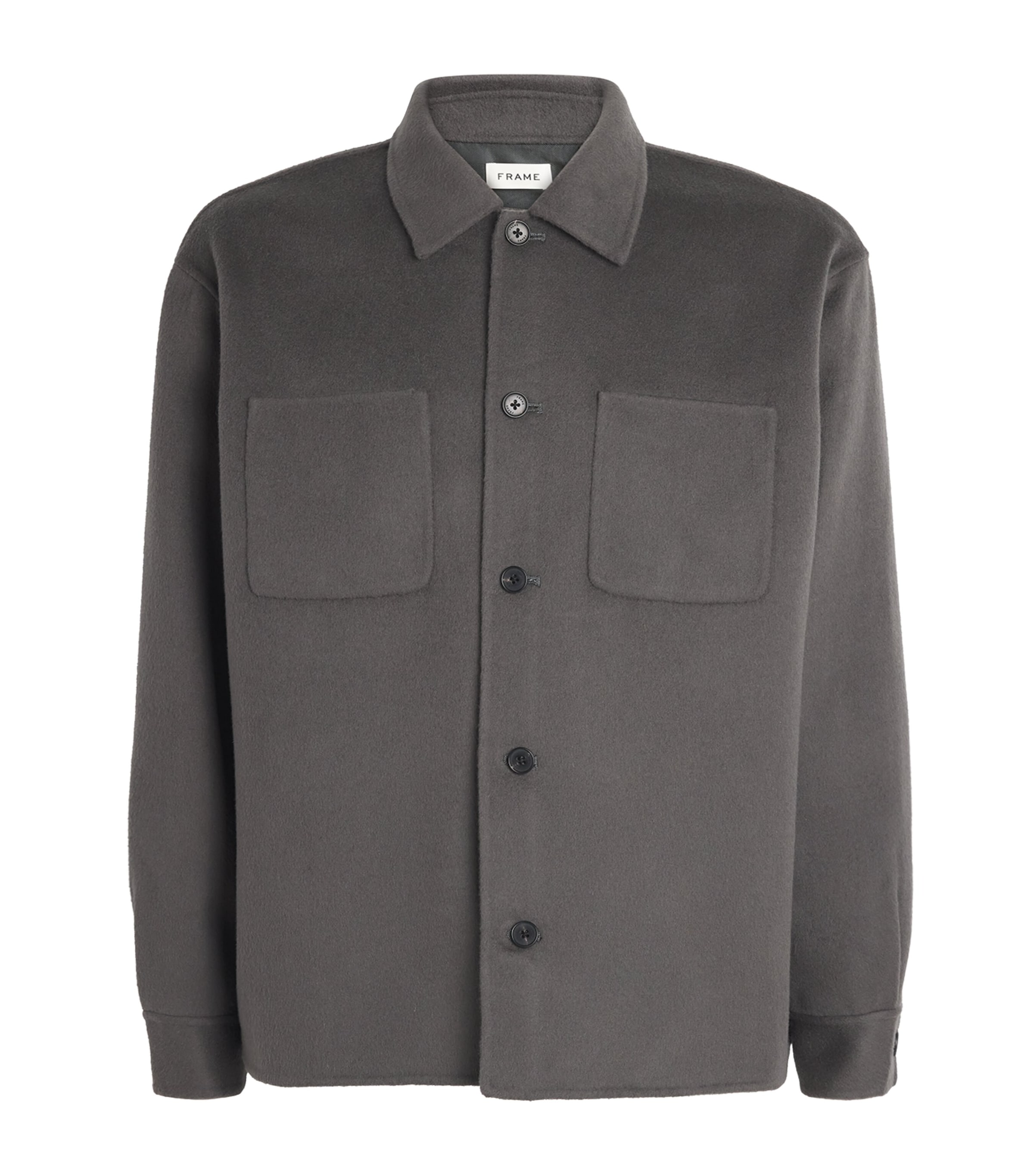FRAME Mens Wool Overshirt Grey
