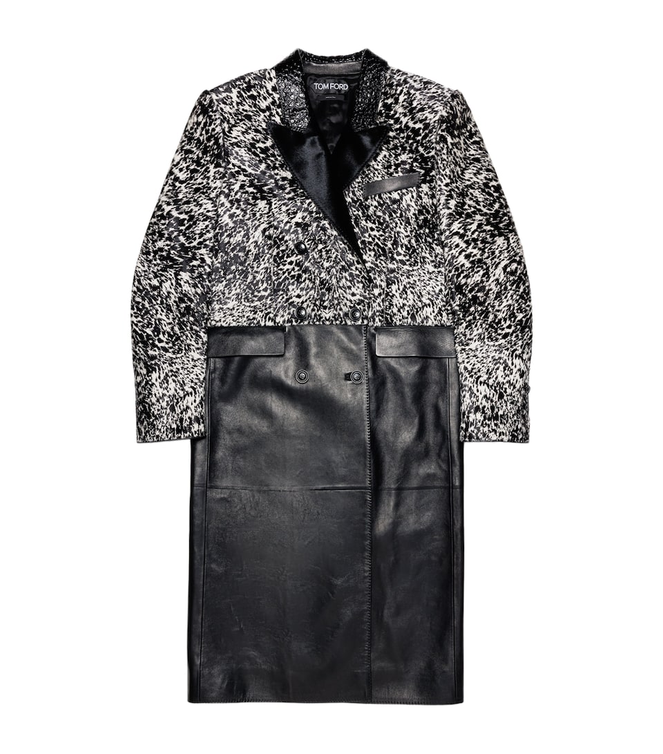 TOM FORD Womens Lambskin-Calf Hair Coat Bkw