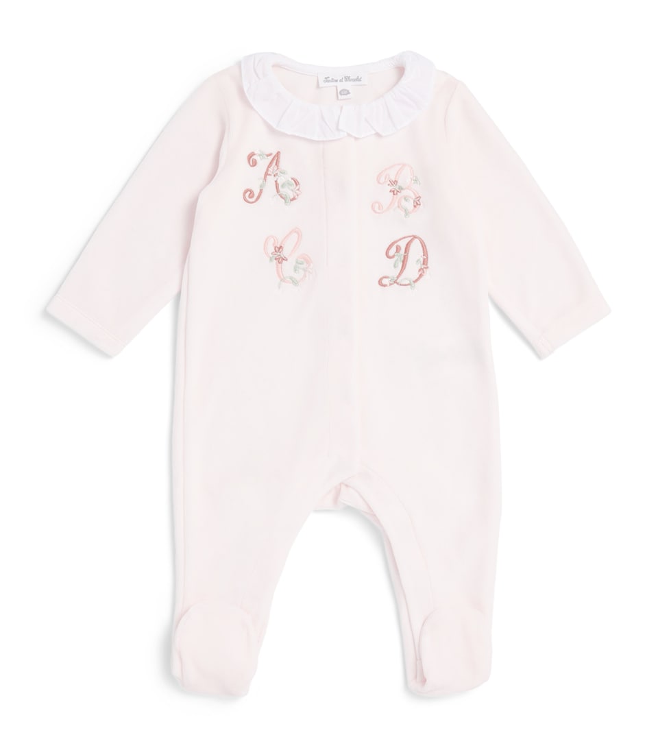 Tartine et Chocolat Velvet Embroidered All-In-One (0 Months-2 Years) Light Pink
