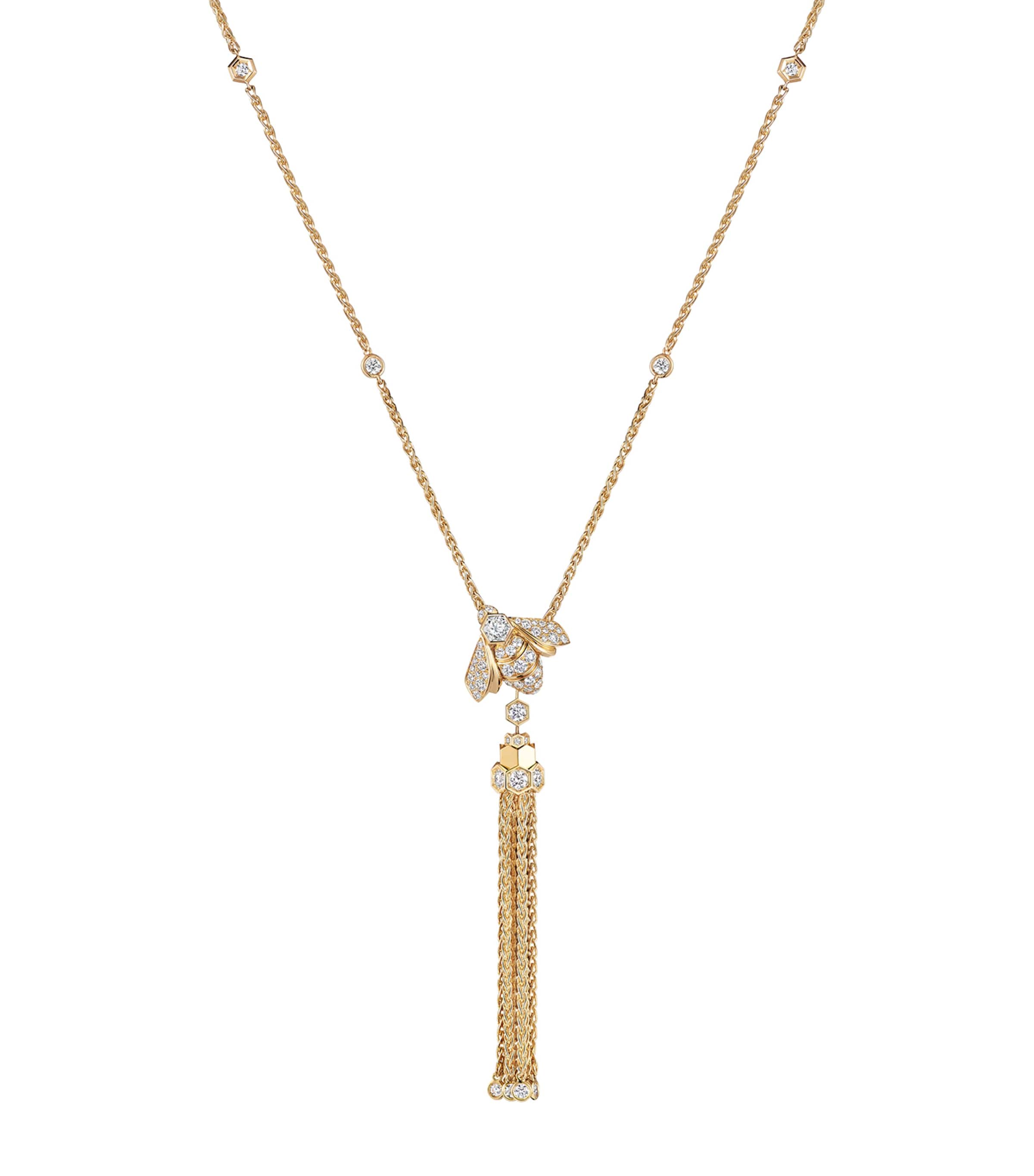 Chaumet Yellow Gold and Diamond Bee de Chaumet Pompon Pendant Necklace Yellow Gold
