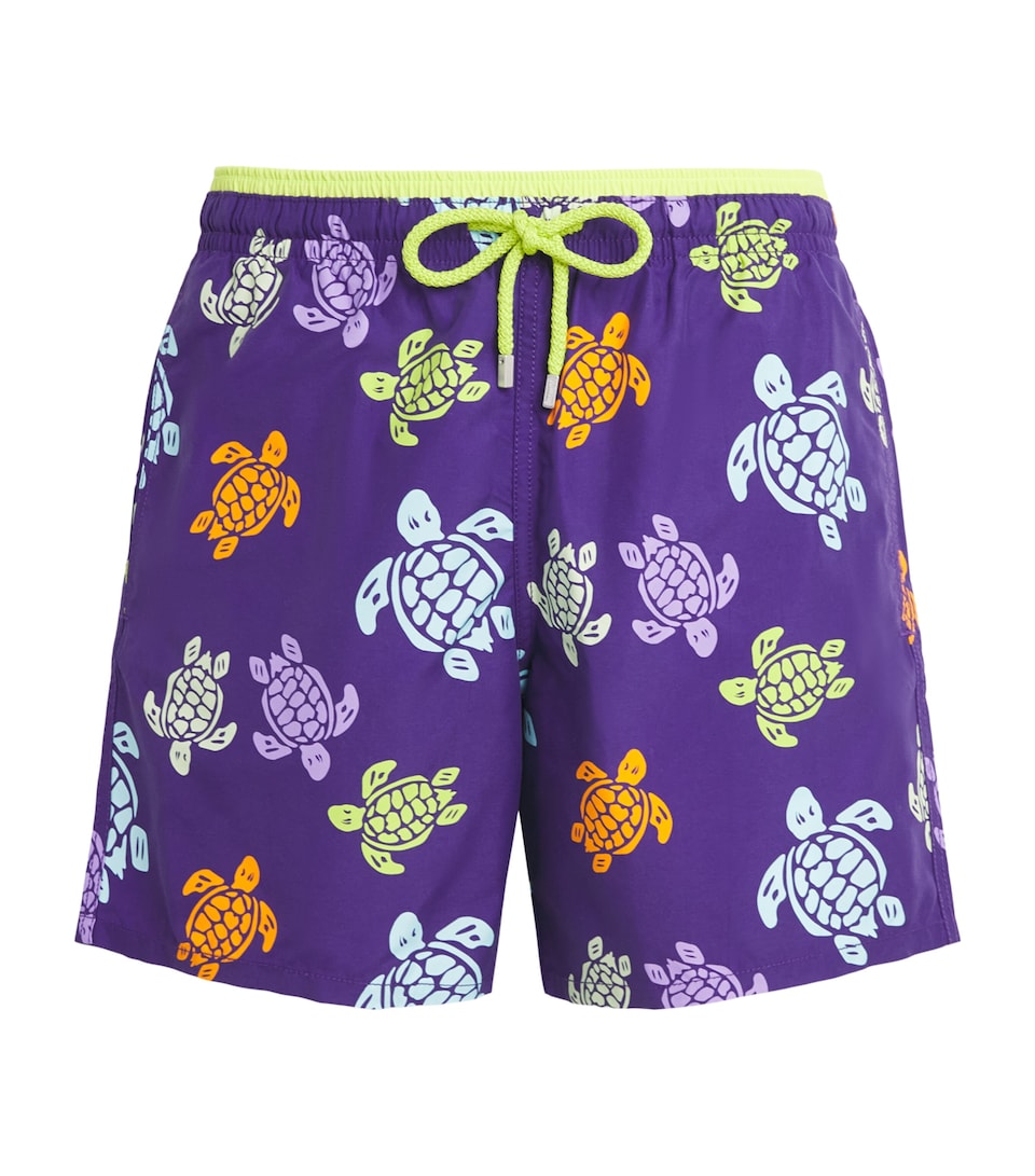 Vilebrequin Mens Multicolour Turtles Moka Swim Shorts Violette