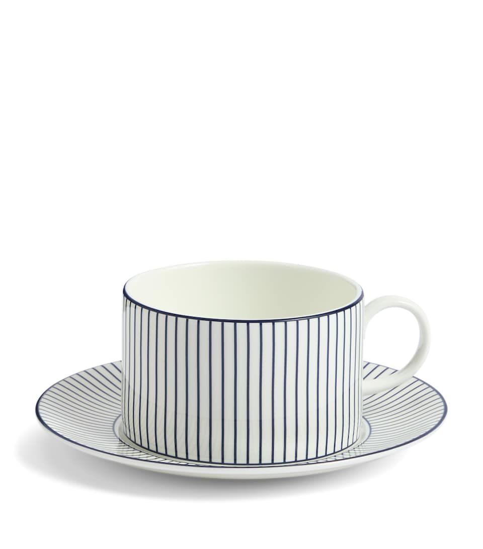 Pinstripe Teacup and Saucer