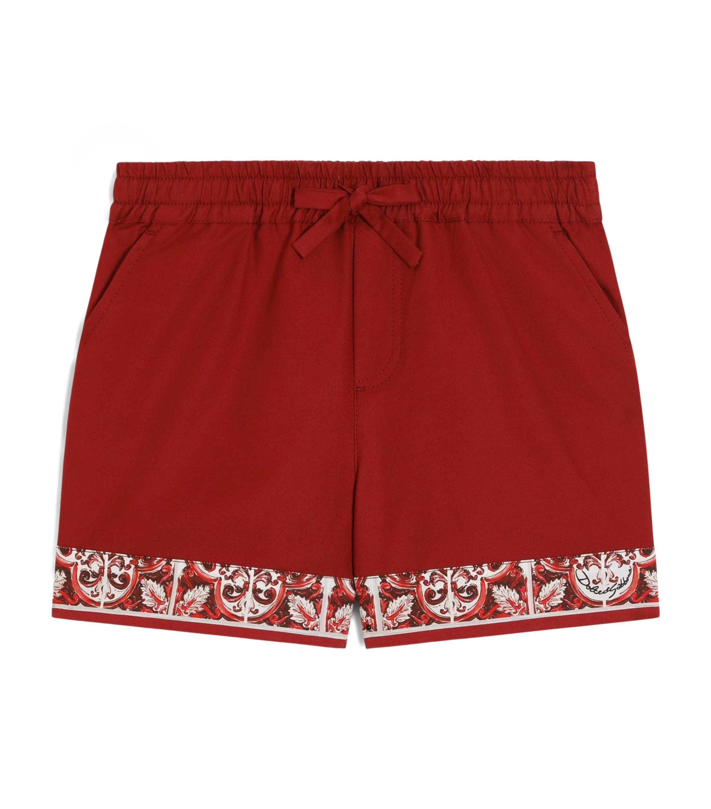 Dolce&Gabbana Kids Cotton Majolica Print Bermuda Shorts (3-30 Months) Combined Colou