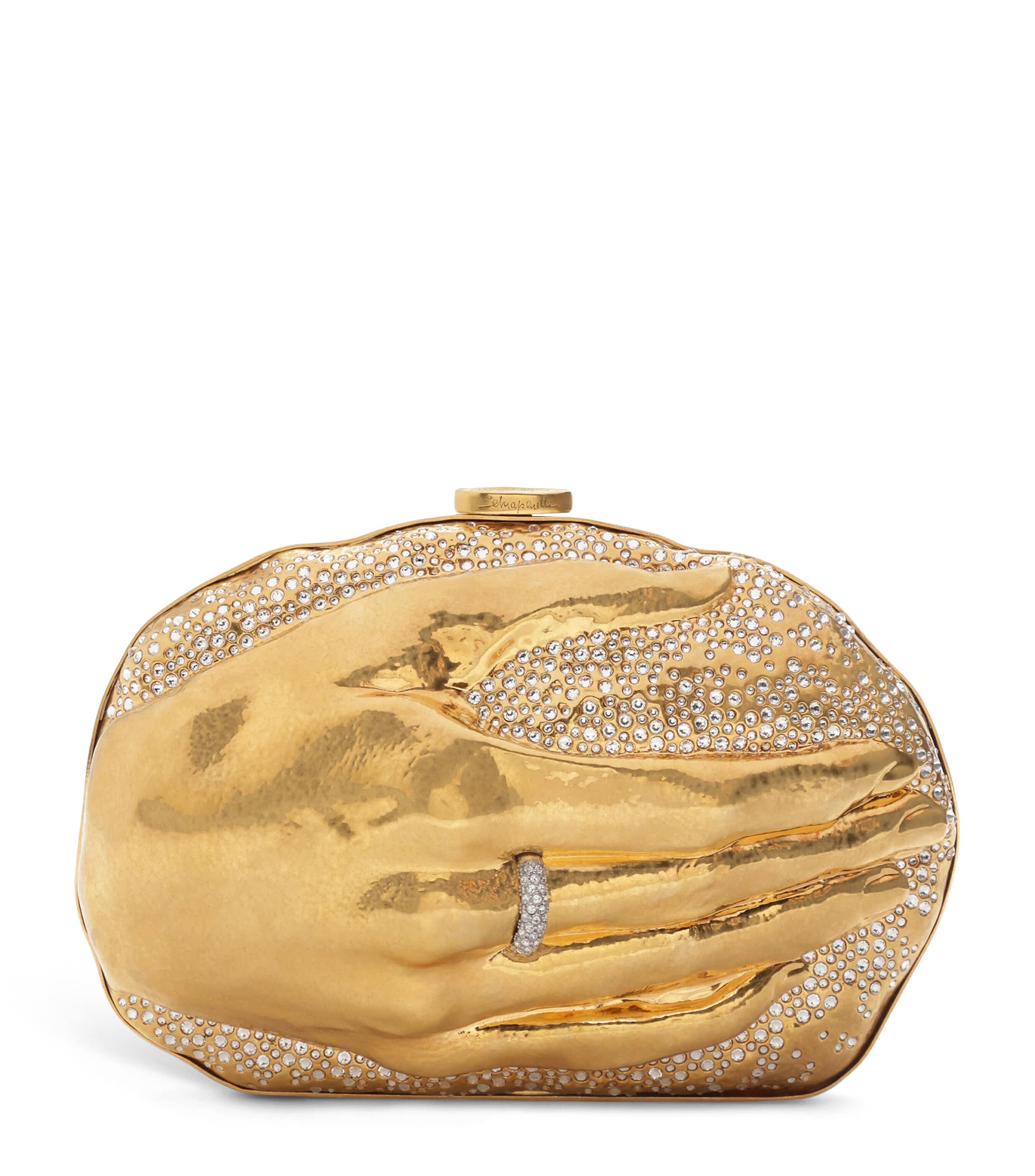 Copper Crystal-Ring Hand Clutch