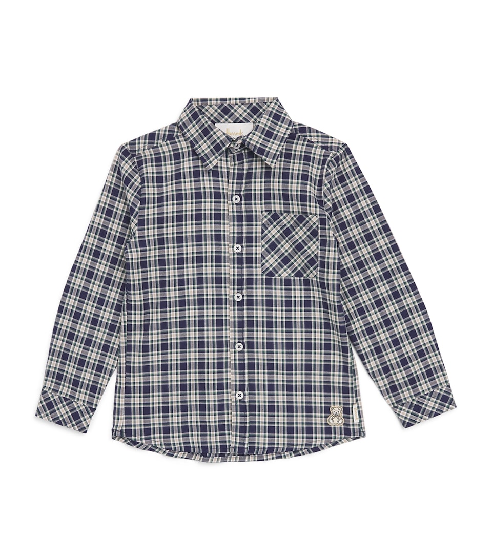 Harrods Cotton Checked Shirt (2-8 Years) Blue