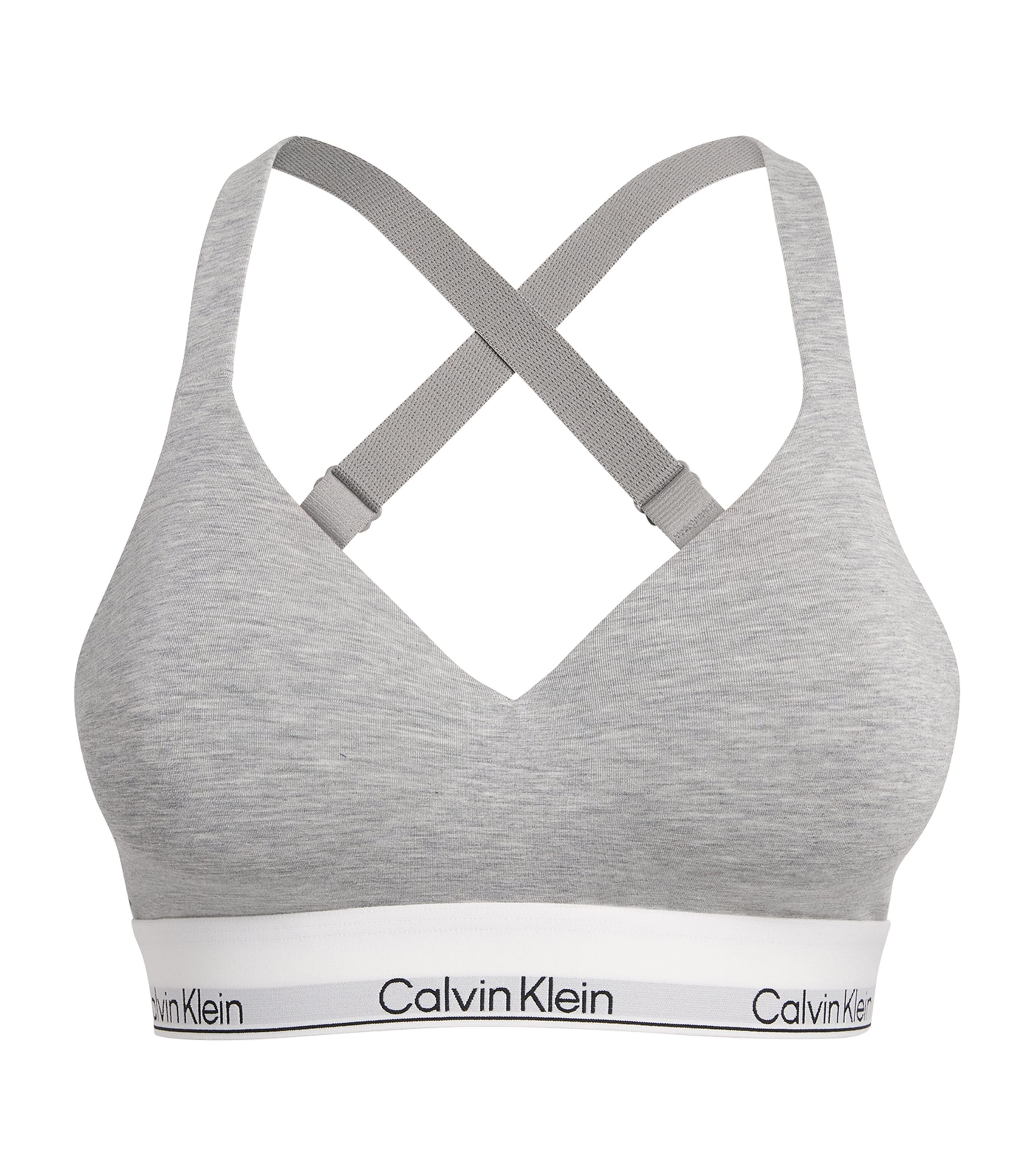 Calvin Klein Womens Icon Lined Bralette Grey Heather