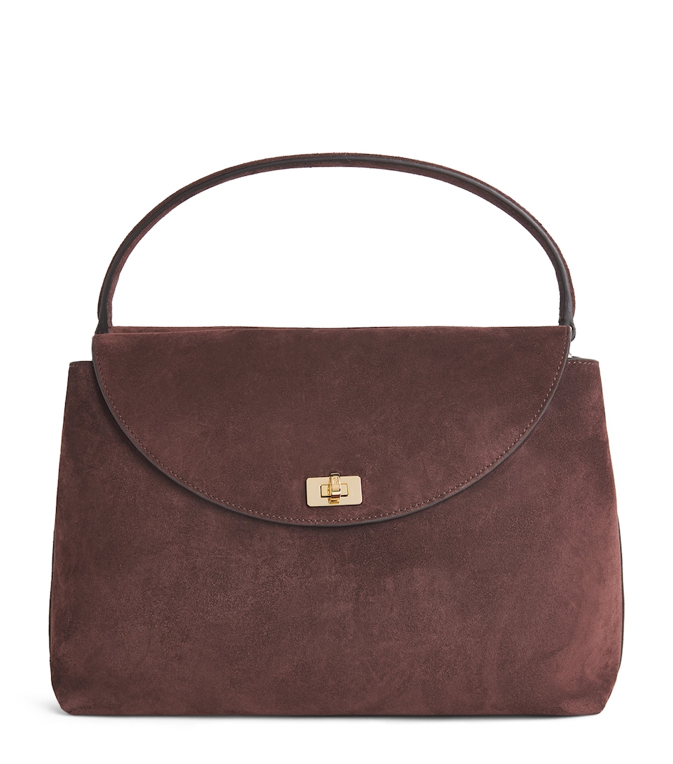 Sandro Paris Suede Le Grand Bazaar Top-Handle Bag Brown