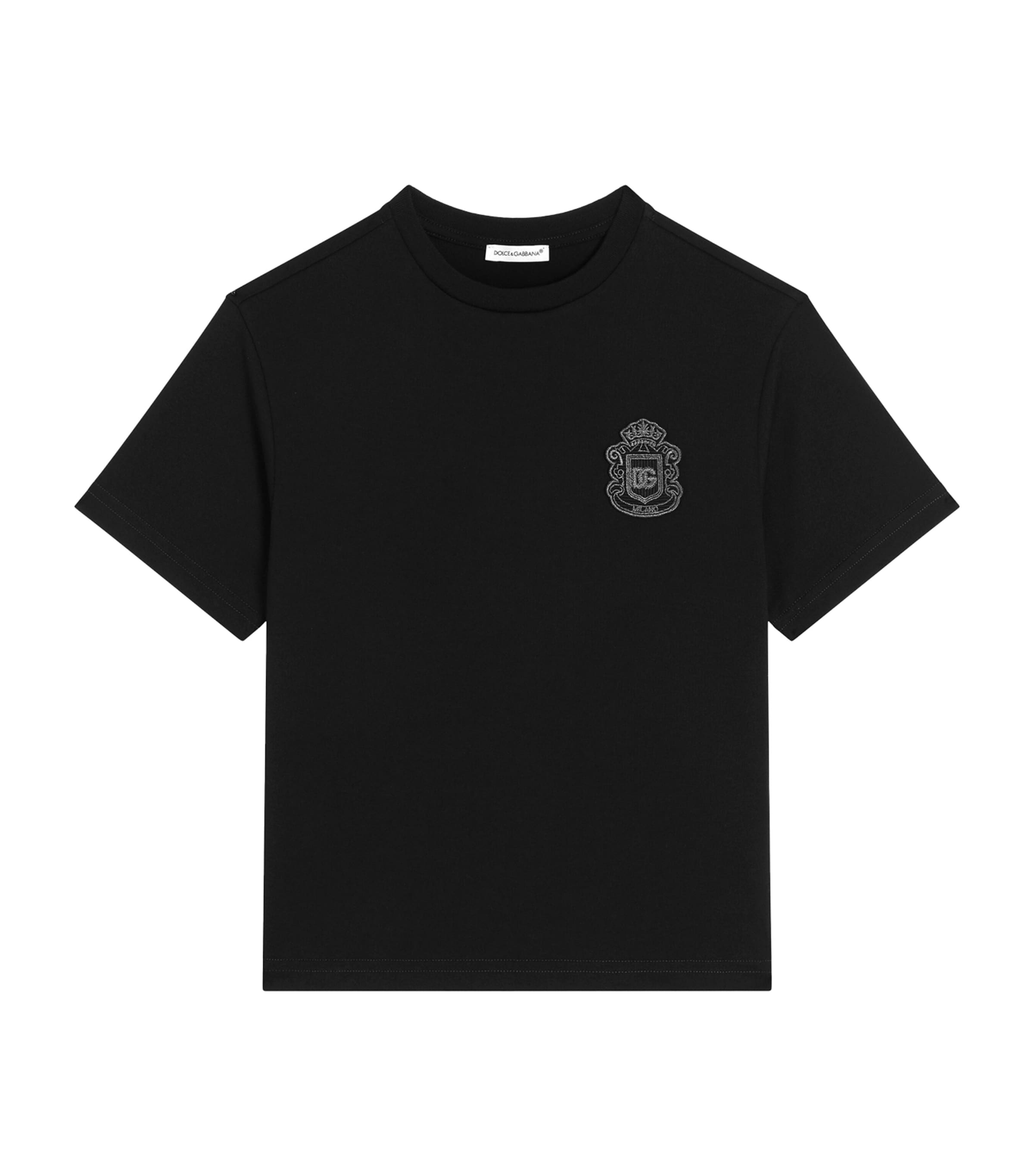 Dolce&Gabbana Kids Cotton Crest T-Shirt (8-12+ Years) Black