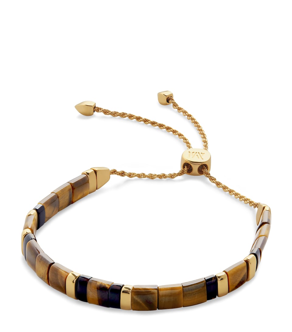 Monica Vinader Gold Vermeil and Tiger Eye Delphi Friendship Bracelet Brown