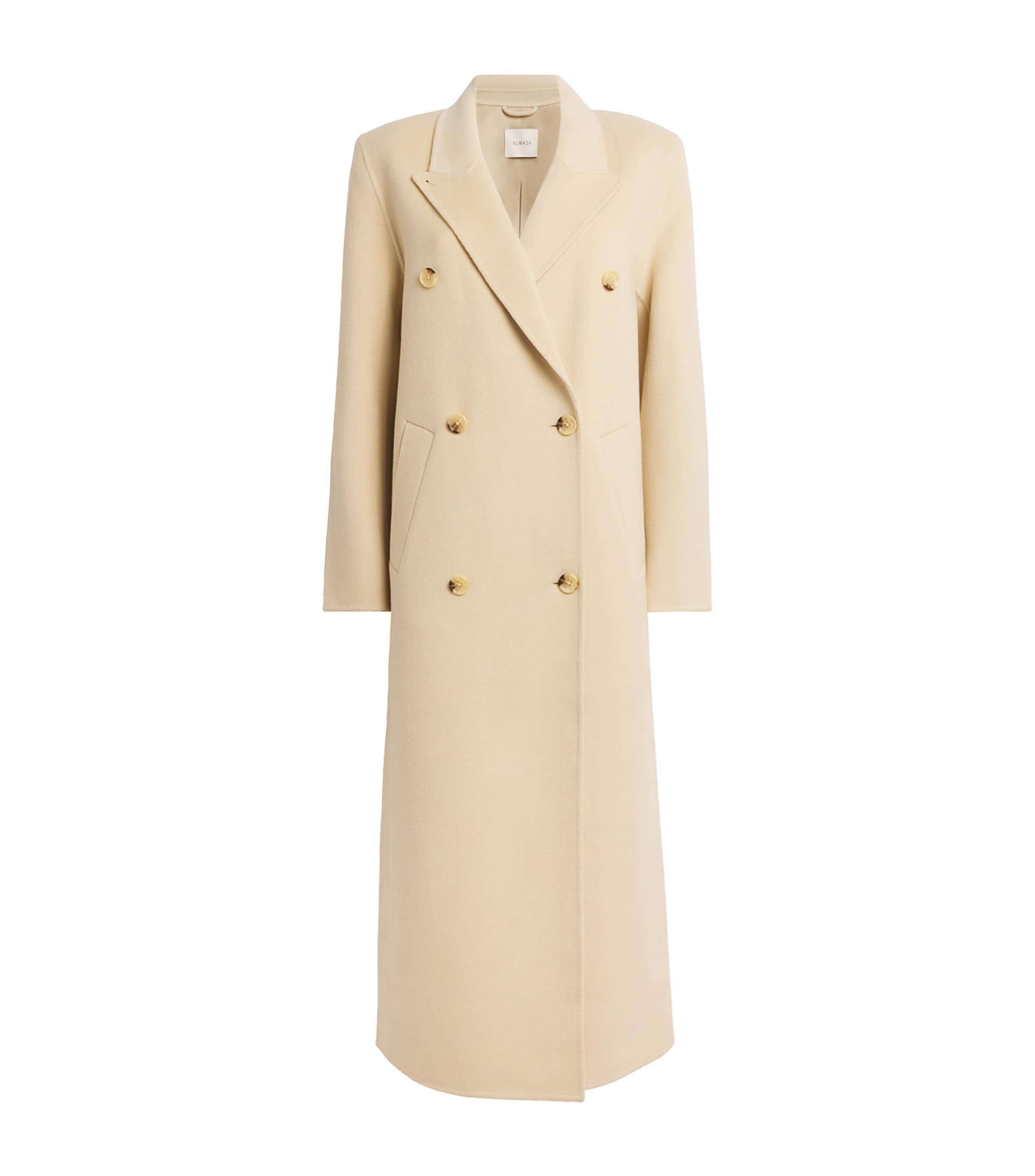 Almada Label Womens Wool-Cashmere Double-Breasted Deja Coat Vanilla