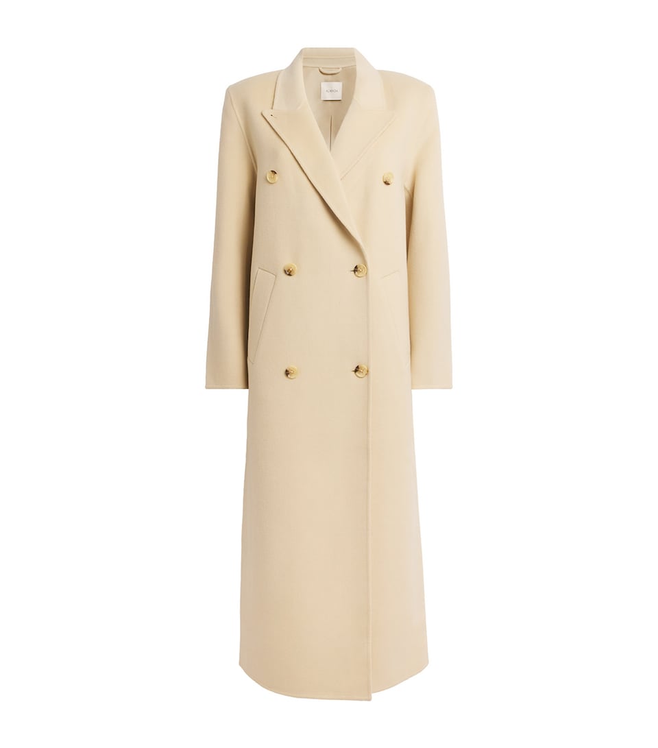 Almada Label Womens Wool-Cashmere Double-Breasted Deja Coat Vanilla