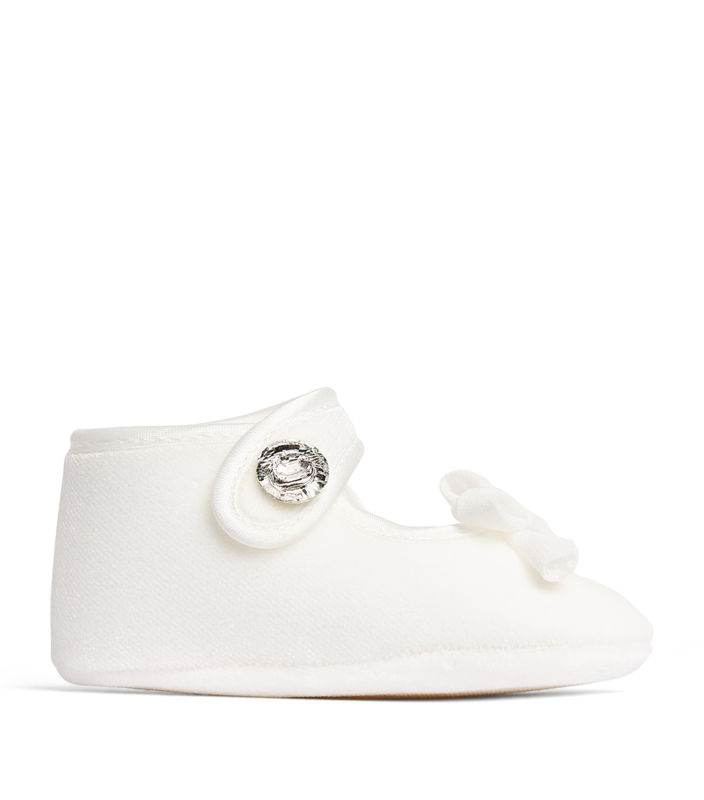Monnalisa Velvet Bow Ballet Flats Panna