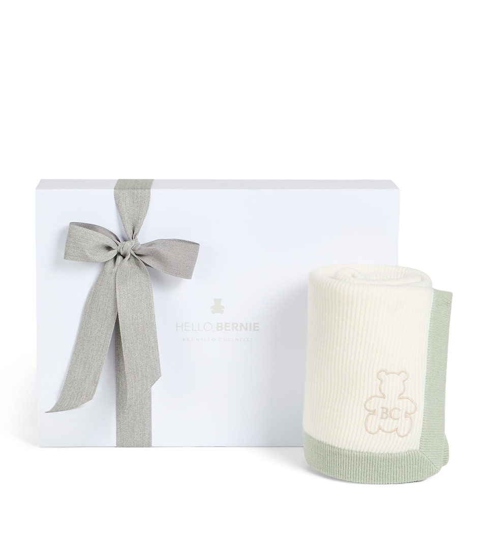 Brunello Cucinelli Kids Cashmere Embroidered Bernie Blanket (80cm x 80cm)