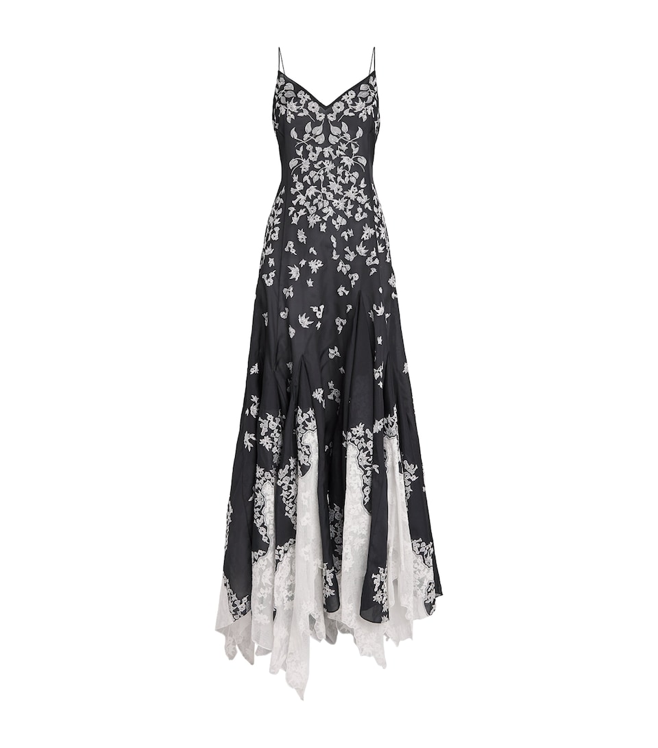 Gabriela Hearst Womens Silk Floral-Embroidered Neville Gown Blm Black Multi